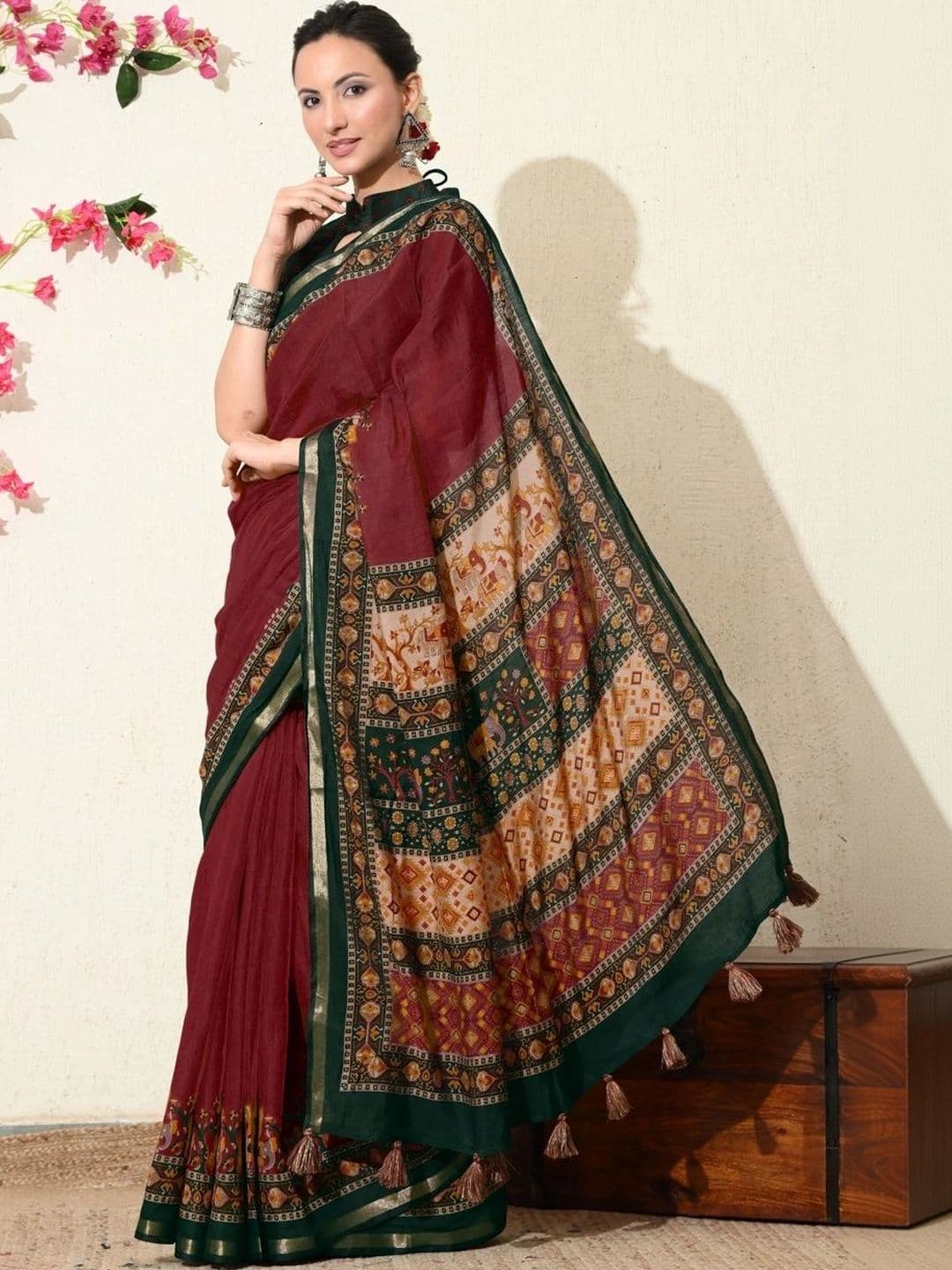 KALINI Kalamkari Saree thumbnail 6