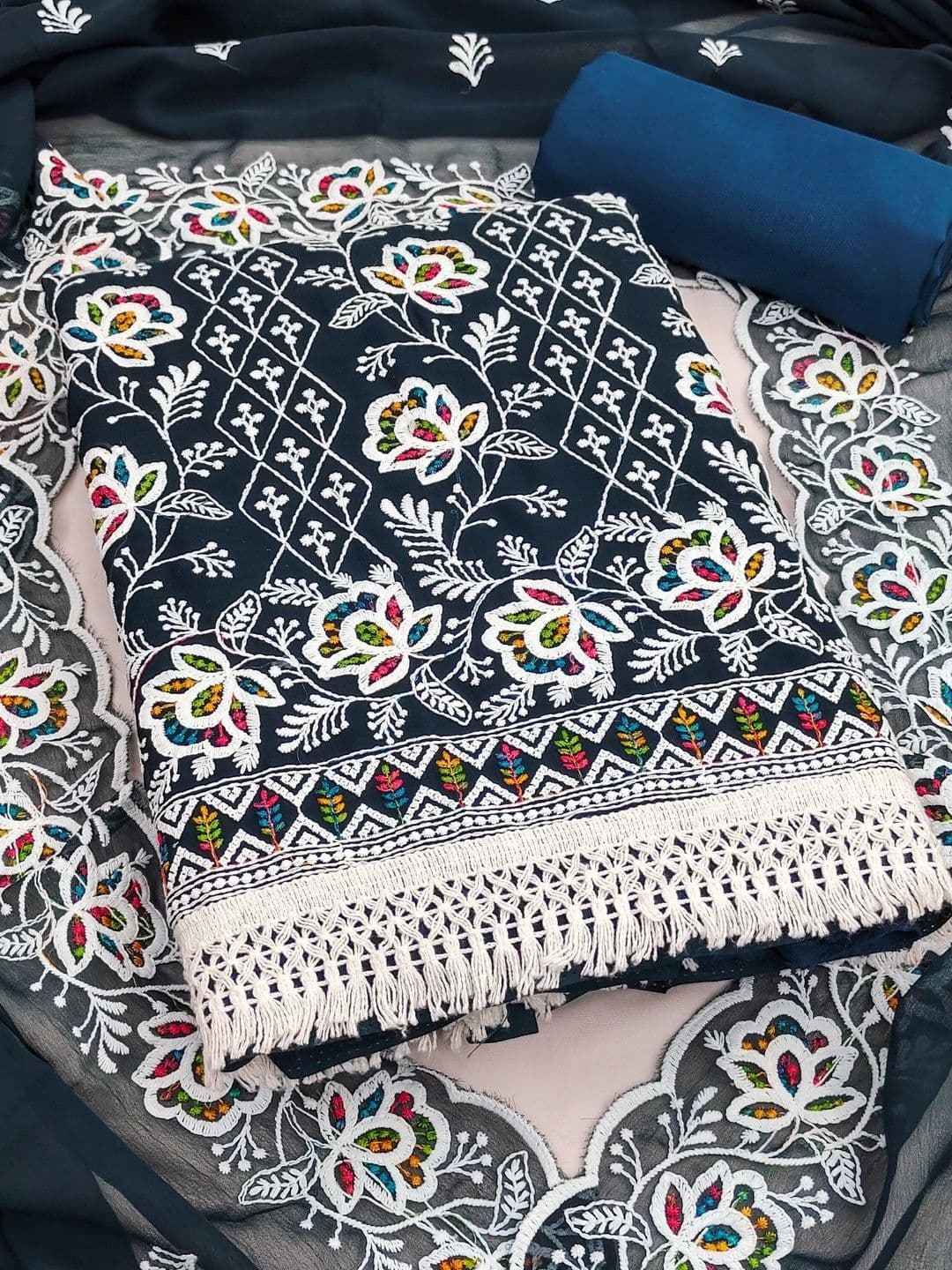 Dhaaga Ghar Embroidered Unstitched Dress Material - view 1