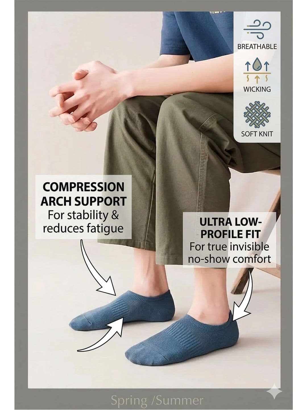 Moda Rapido Men Pack of 5 Cotton Blend Shoe Liners Socks thumbnail 2
