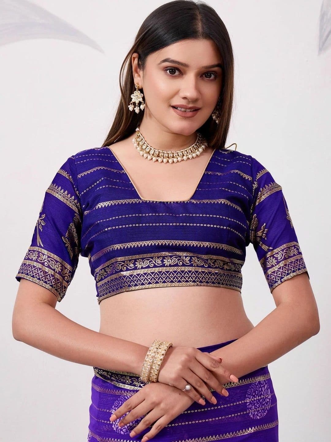 Pixie lane Women Zari Pure Georgette Paithani Saree thumbnail 6
