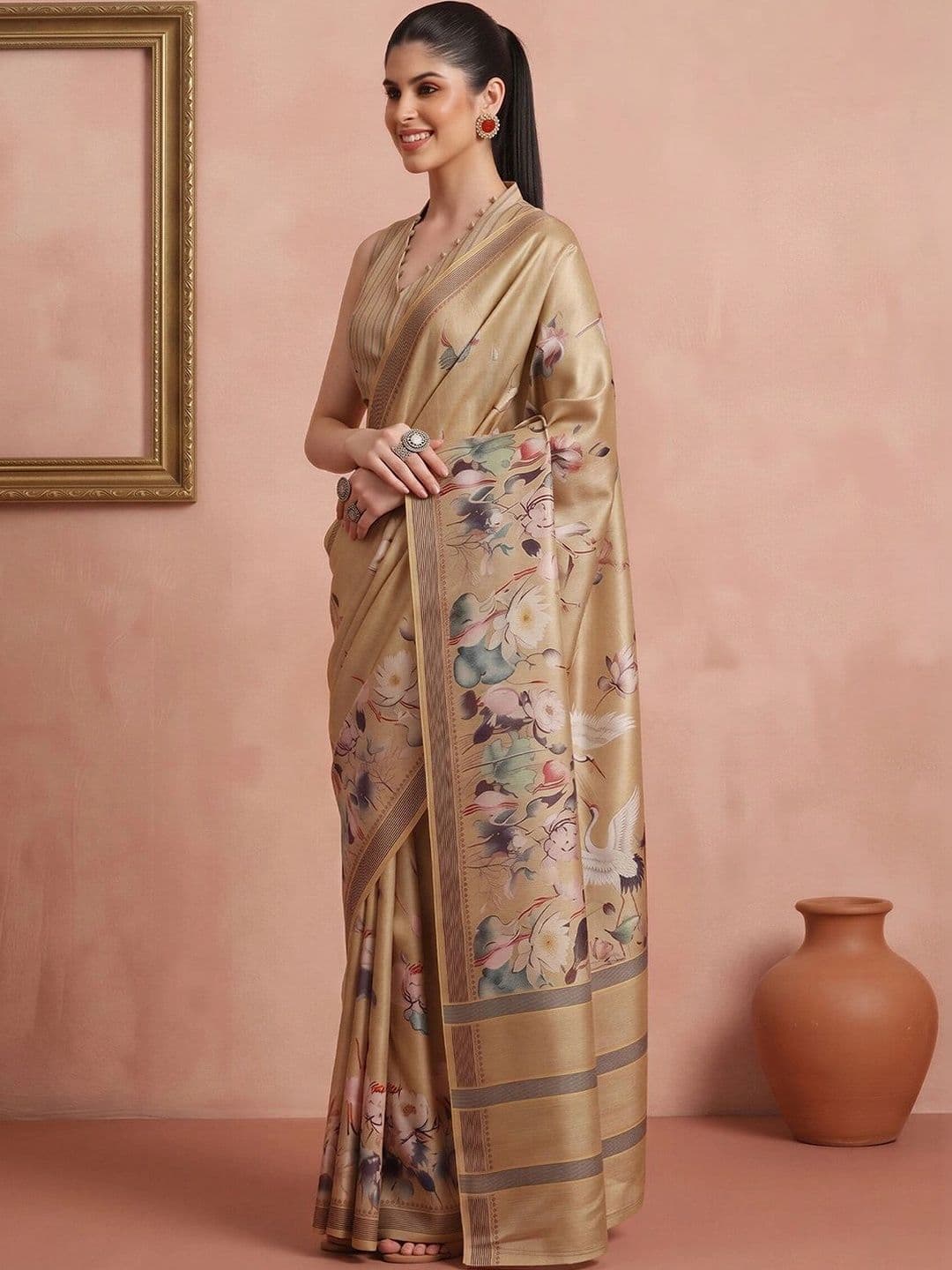 Sangria Floral Designer Saree thumbnail 4
