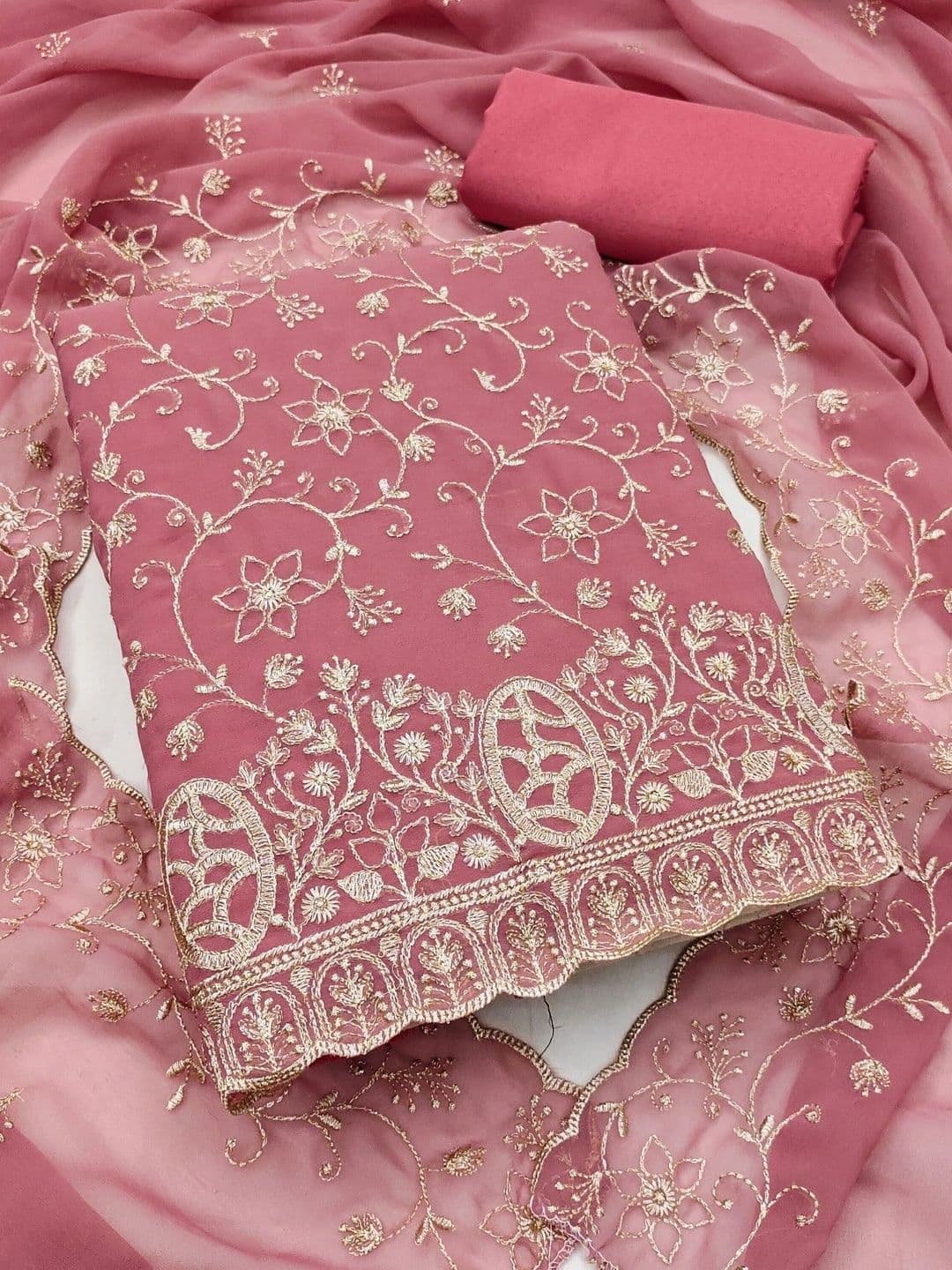 Dhaaga Ghar Embroidered Unstitched Dress Material - view 1
