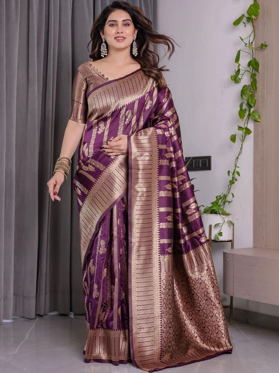Mitera Woven Design Zari Silk Blend Designer Saree - view 1