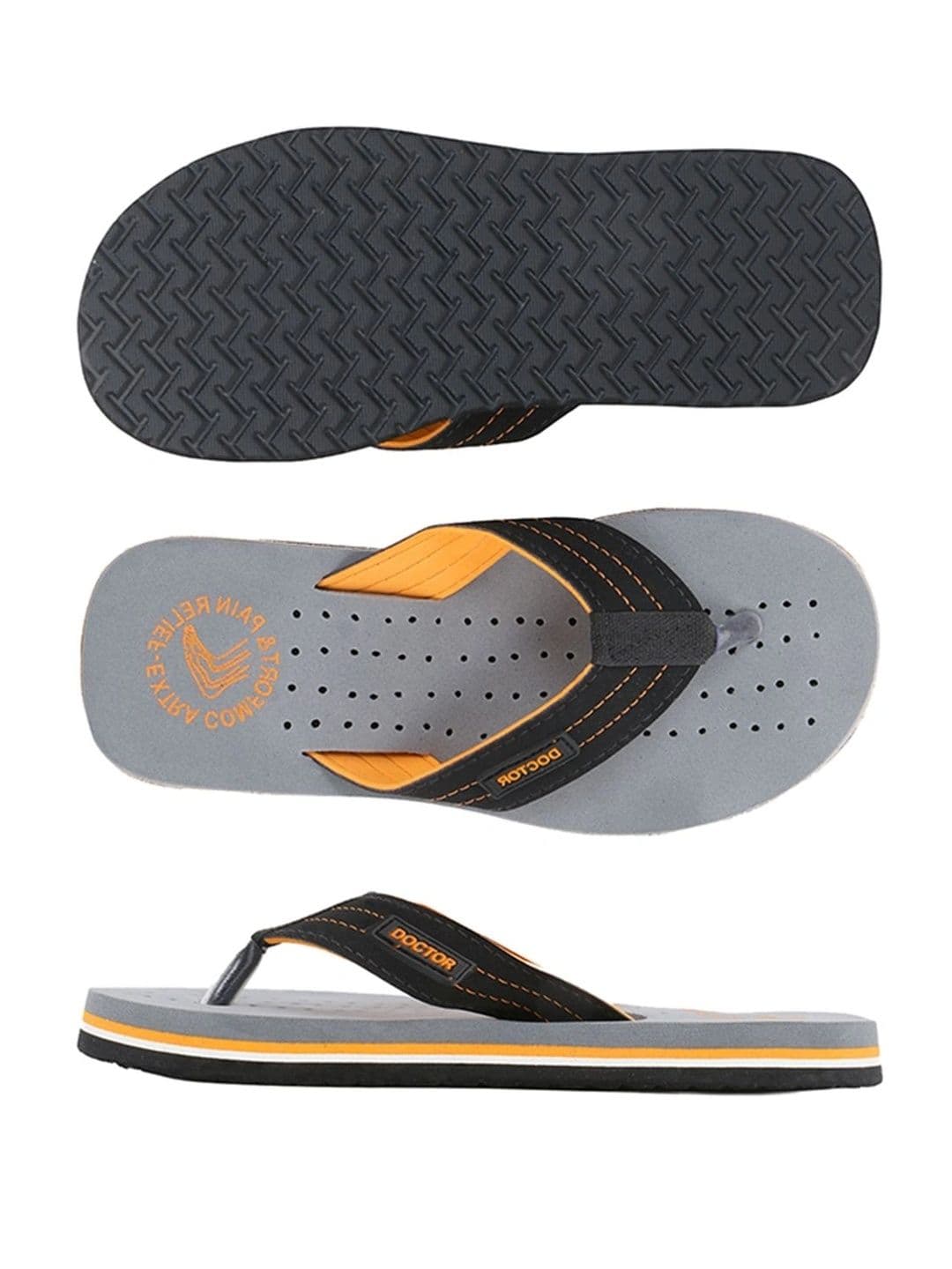 DOCTOR EXTRA SOFT Men Perforated Printed Thong Flip-Flops thumbnail 6
