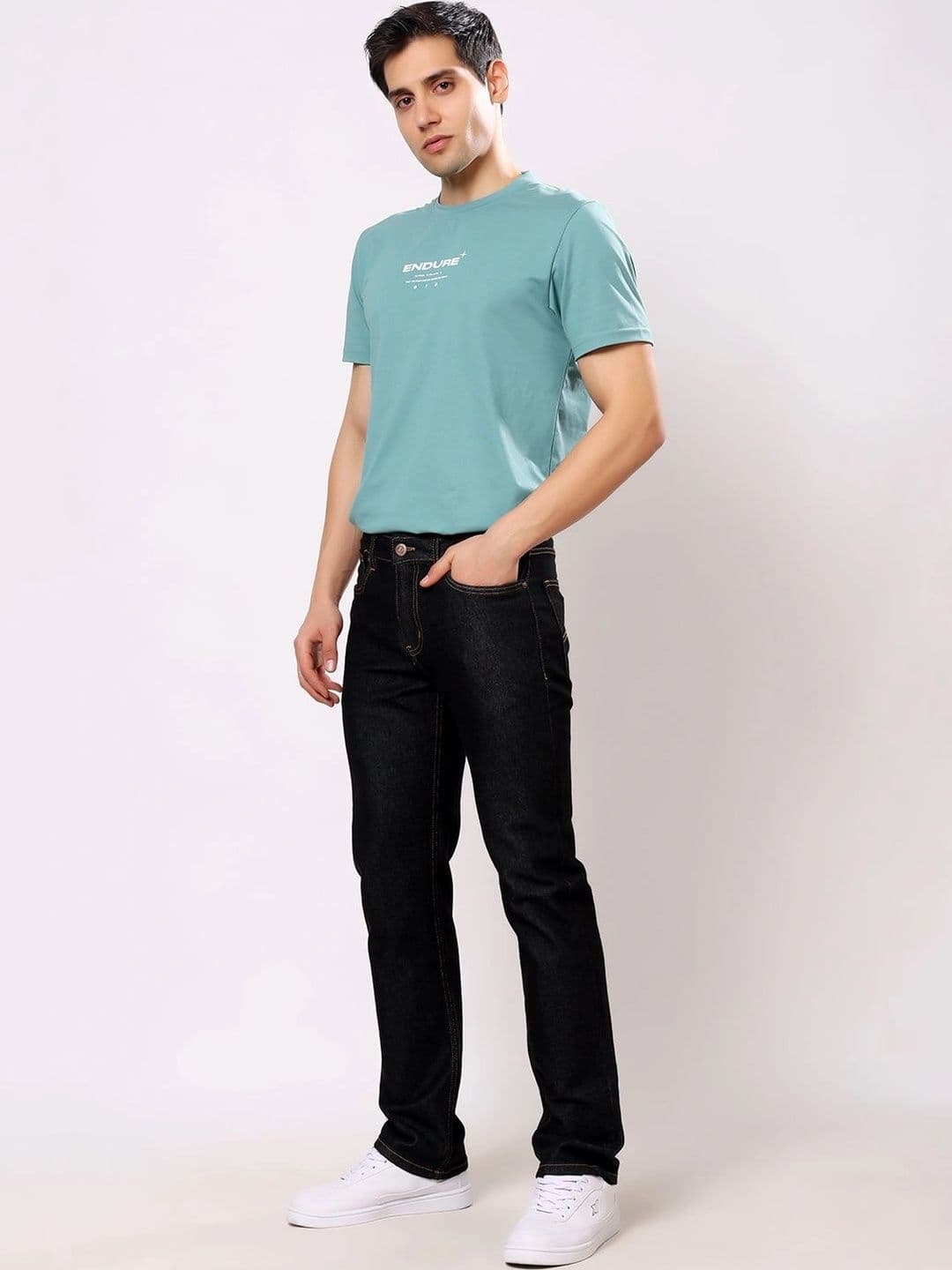 Stylox Men Comfort Relaxed Fit Mid-Rise Stretchable Jeans thumbnail 6