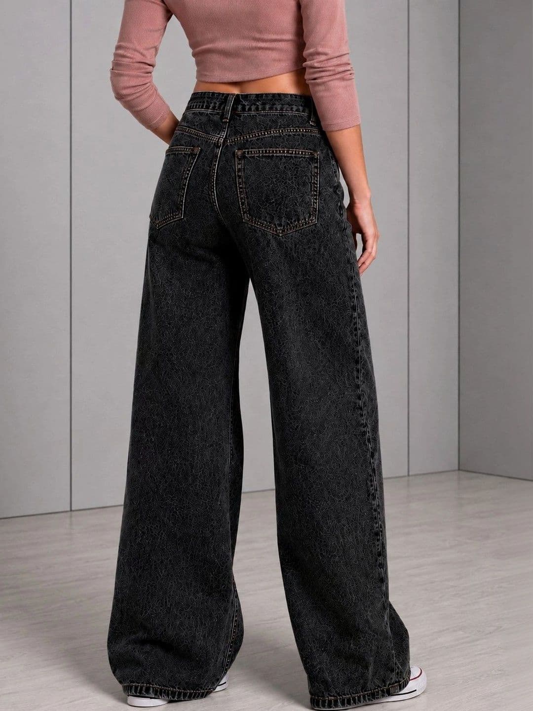 DressBerry Women Comfort Wide Leg High-Rise Light Fade Stretchable Jeans thumbnail 3