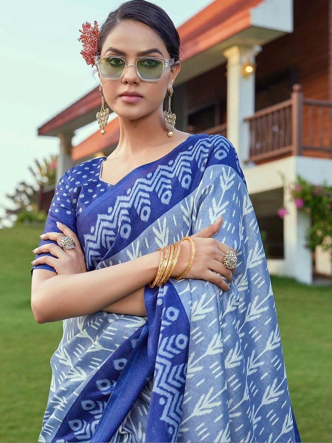 SANISA Ethnic Motifs Pure Cotton Saree thumbnail 7