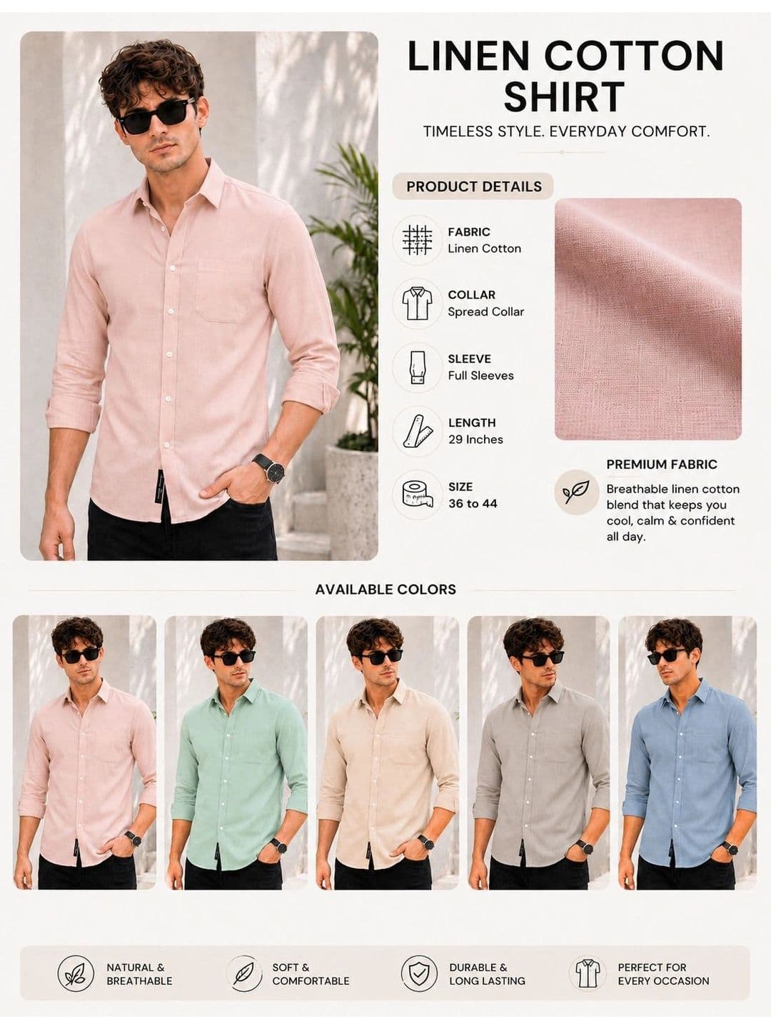 HERE&NOW Men Comfort Casual Shirt thumbnail 5