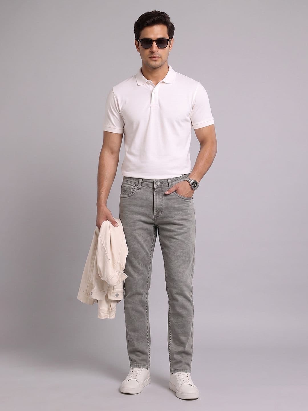 THUNDER JEANS Men Slim Fit Mid-Rise Stretchable Jeans thumbnail 4