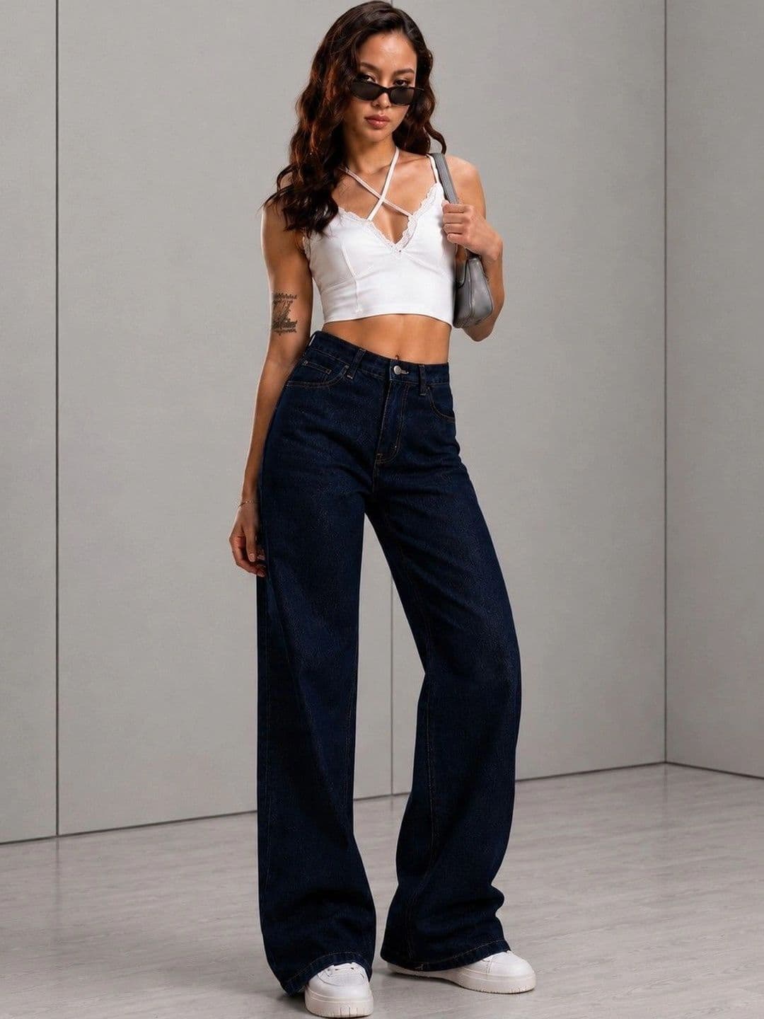 DressBerry Women Comfort Wide Leg High-Rise Stretchable Jeans thumbnail 2