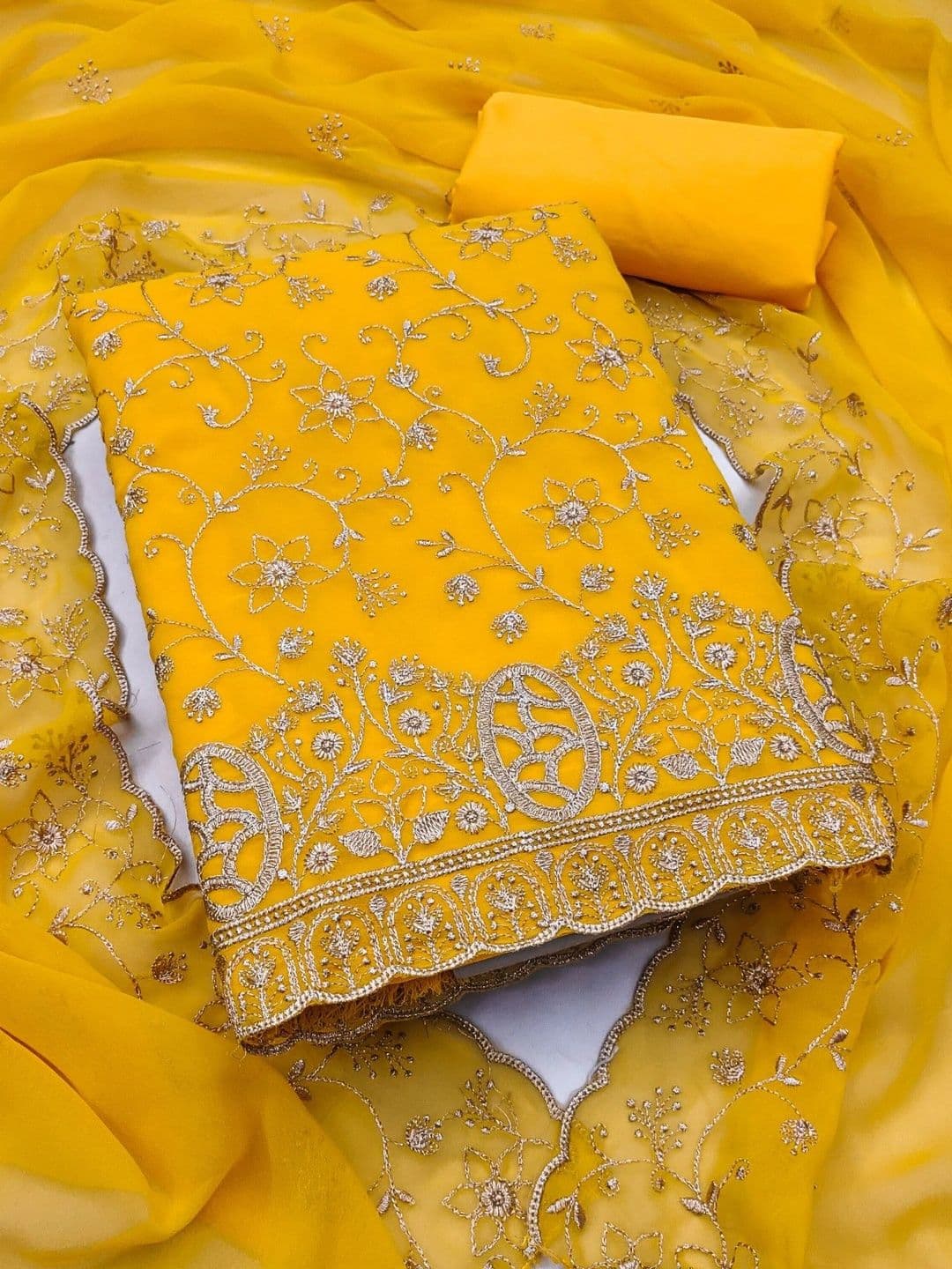Dhaaga Ghar Embroidered Unstitched Dress Material - view 1