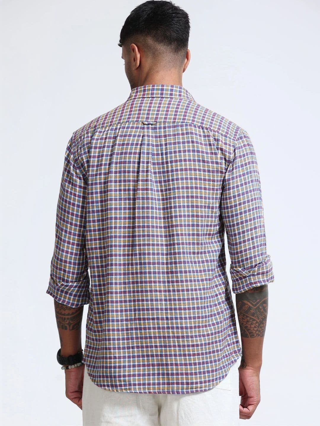 FashionDistrict Men Comfort Sheer Checked Casual Shirt thumbnail 5