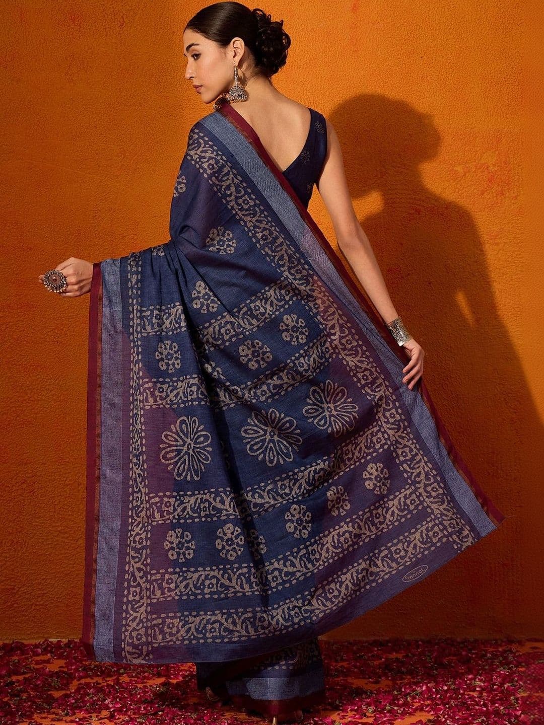Sangria Batik Designer Bagru Saree thumbnail 6