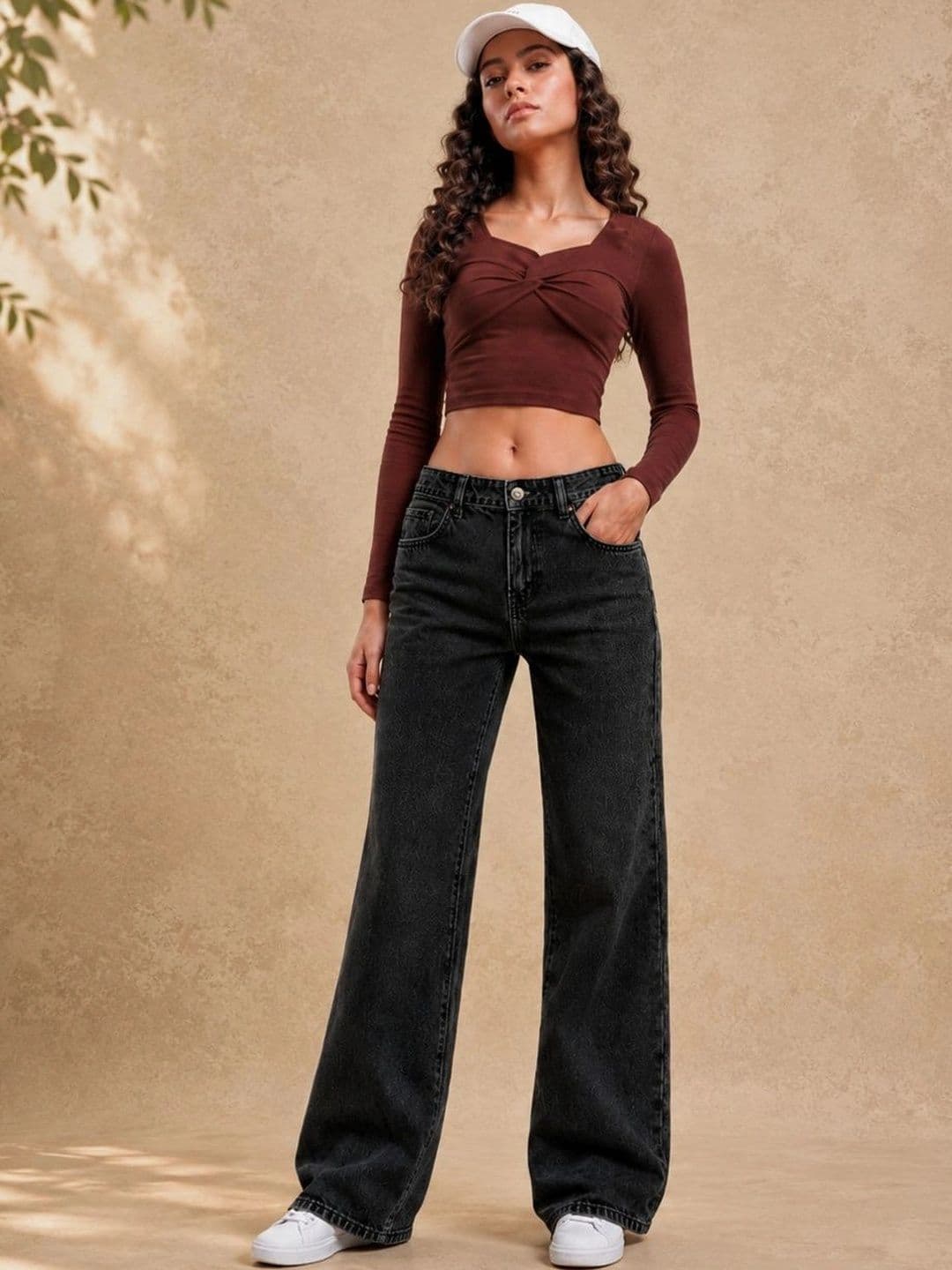DressBerry Women Comfort Wide Leg High-Rise Light Fade Acid Wash Stretchable Jeans thumbnail 3
