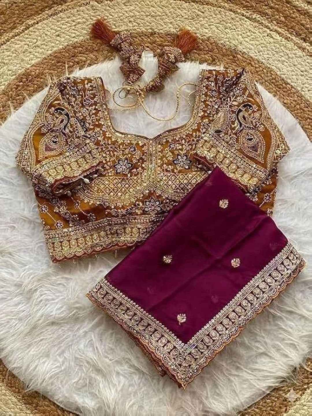 BRIGHT DESIGNS Embroidered Designer Saree thumbnail 5