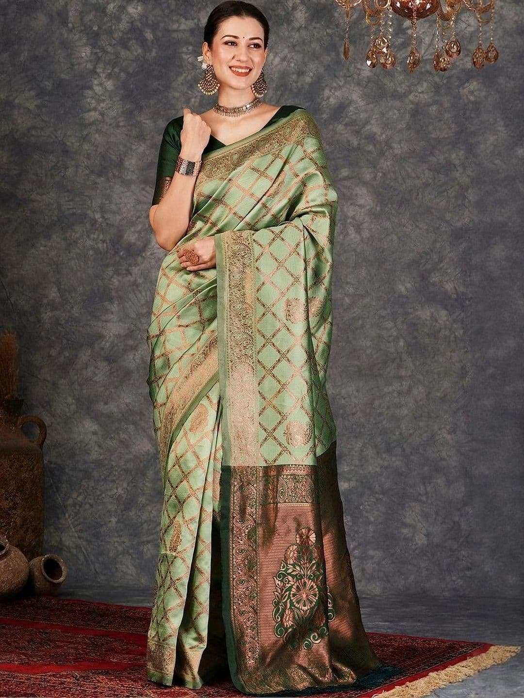 SANISA Ethnic Motifs Silk Blend Saree - view 1