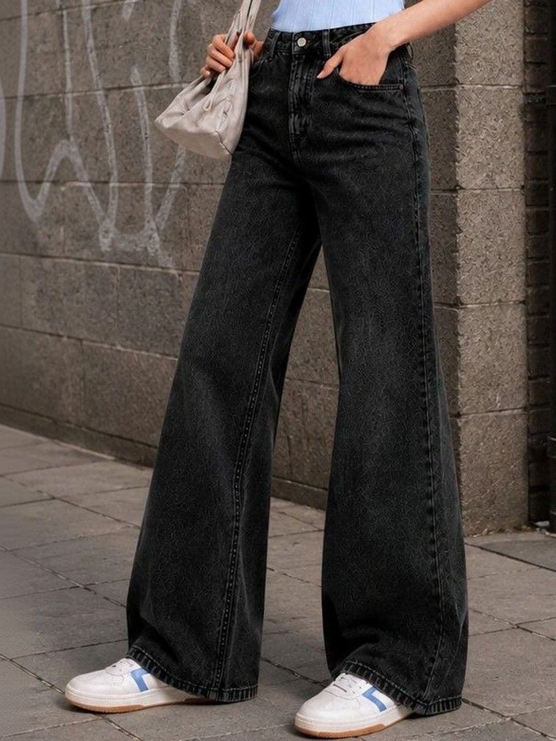 DressBerry Women Comfort Wide Leg High-Rise Light Fade Stretchable Jeans - view 1