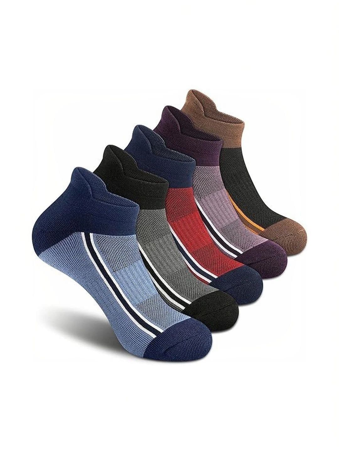 Moda Rapido Men Pack of 5 Cotton Blend Patterned Ankle Length Socks - view 1