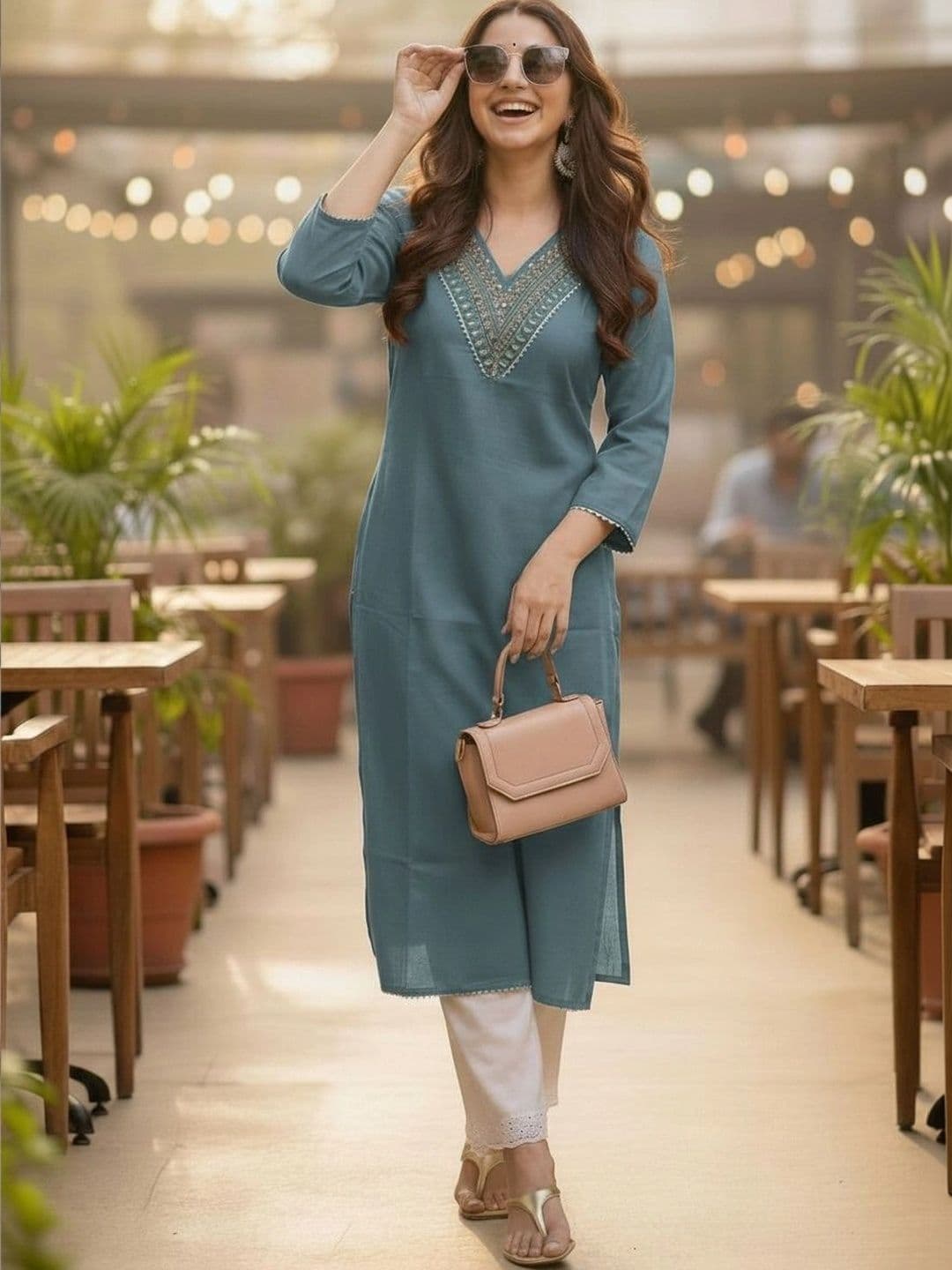 Pjyot by surhi Women Embellished Thread Work Kurta - view 1