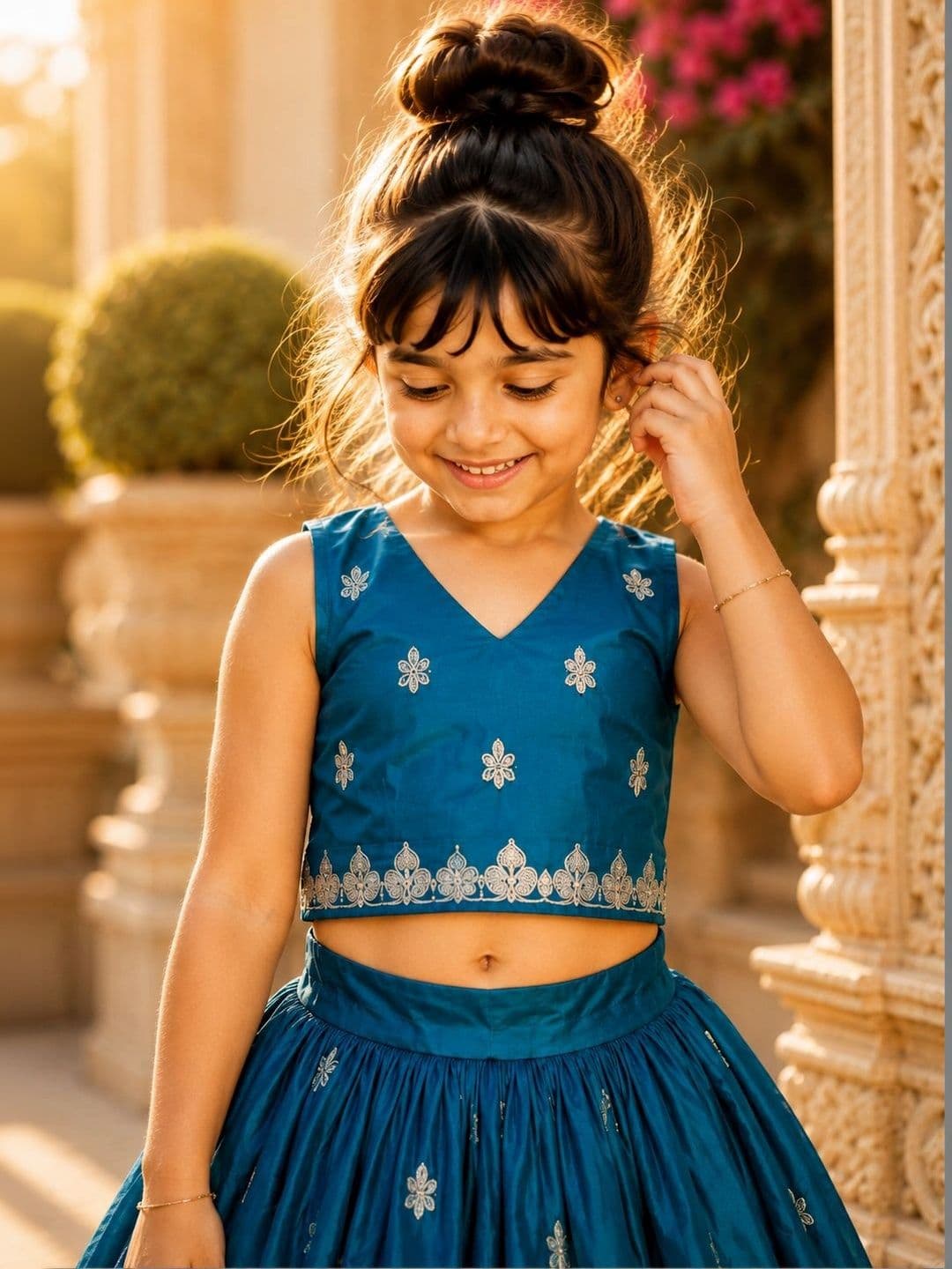 Sangria Girls Embroidered Thread Work Ready to Wear Lehenga & Choli thumbnail 4