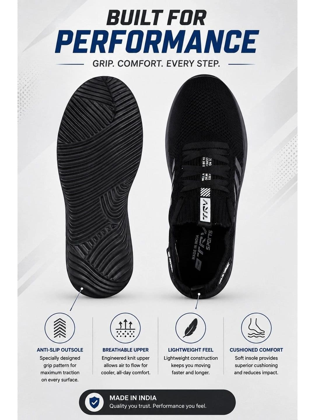 TRV Men Textured Lace-Up Walking Shoes thumbnail 7