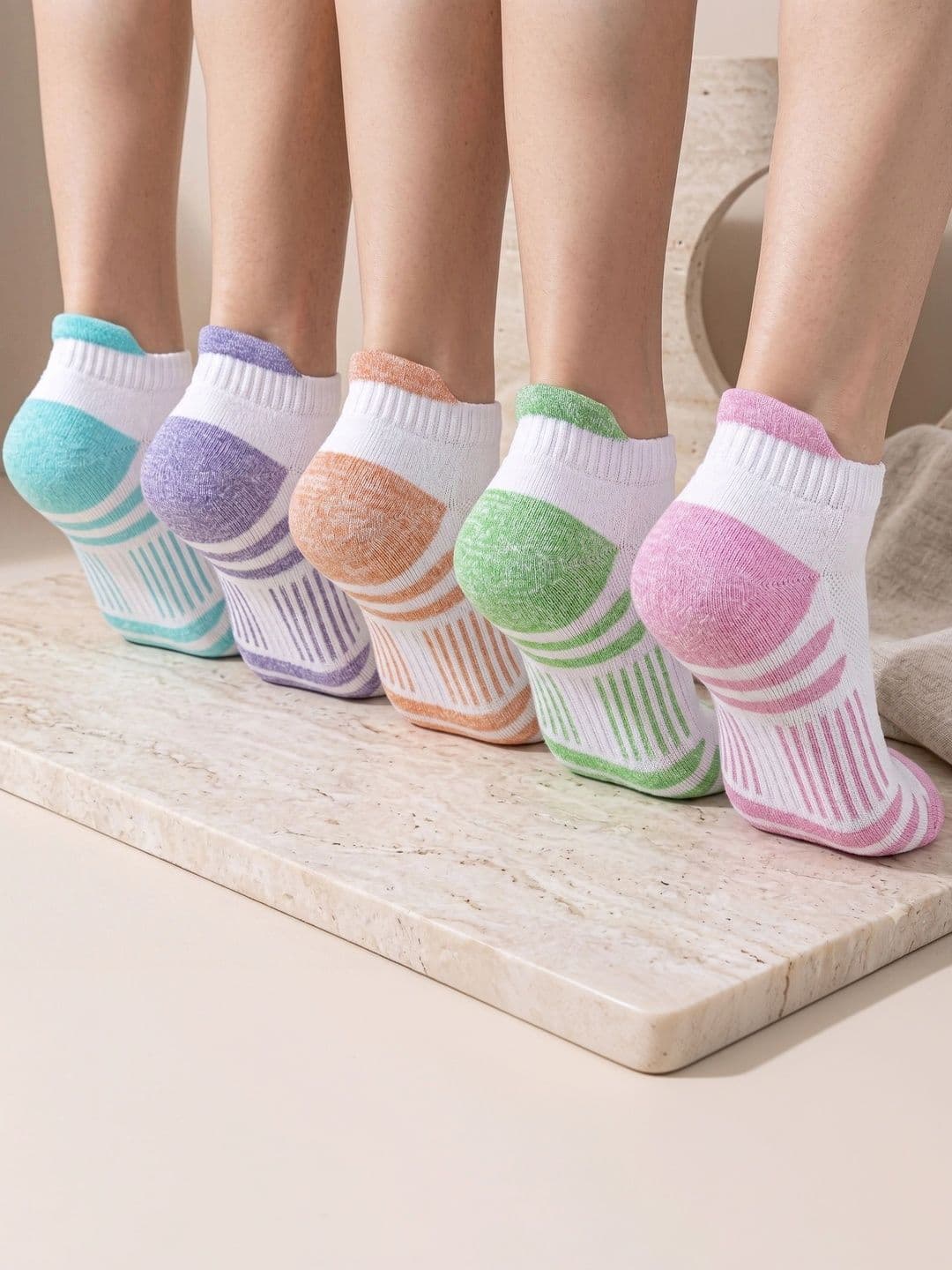 Moda Rapido Men Pack of 5 Cotton Blend Patterned Ankle Length Socks thumbnail 3
