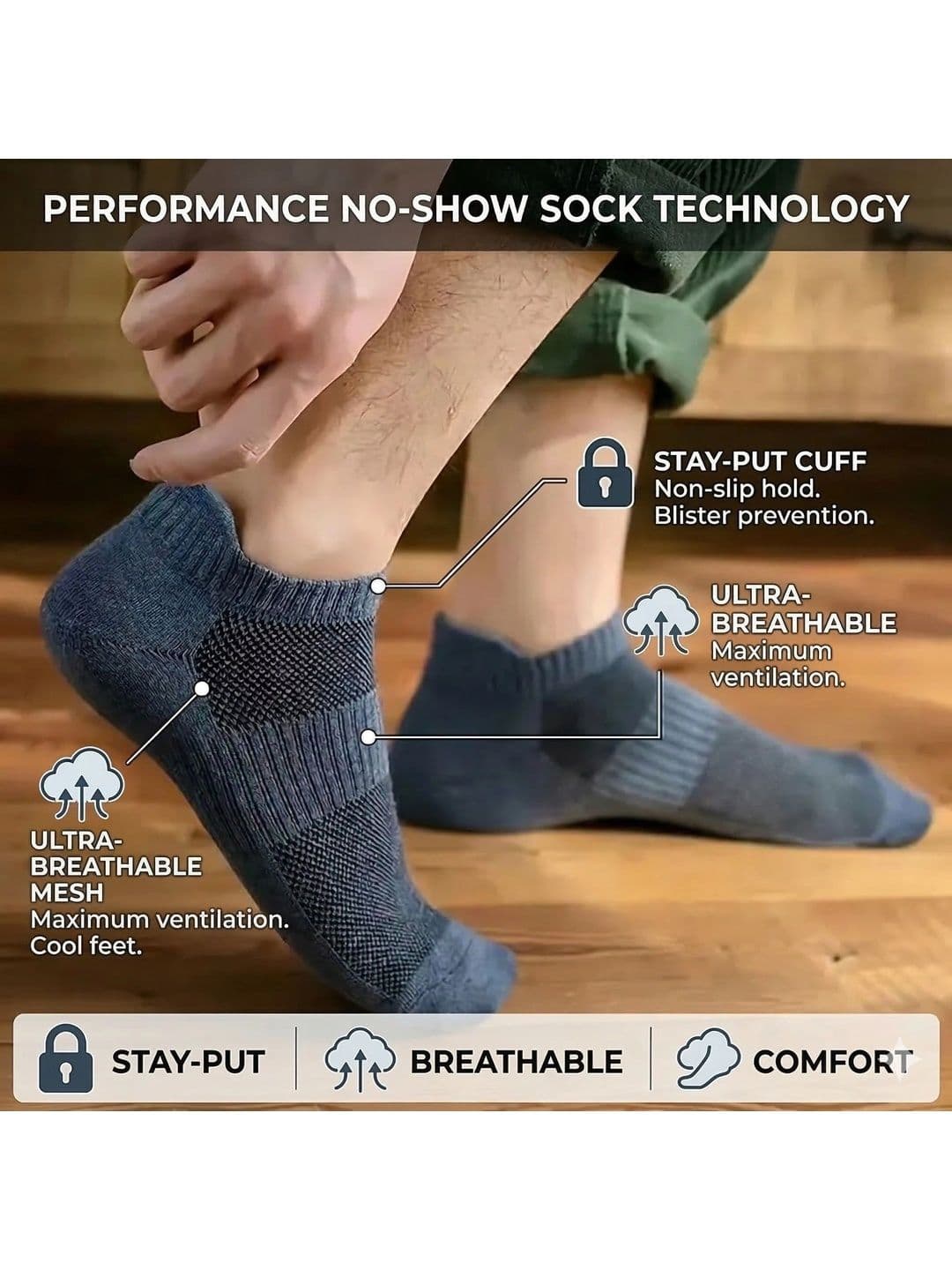Moda Rapido Men Pack of 10 Cotton Blend Colourblocked Ankle Length Socks thumbnail 7