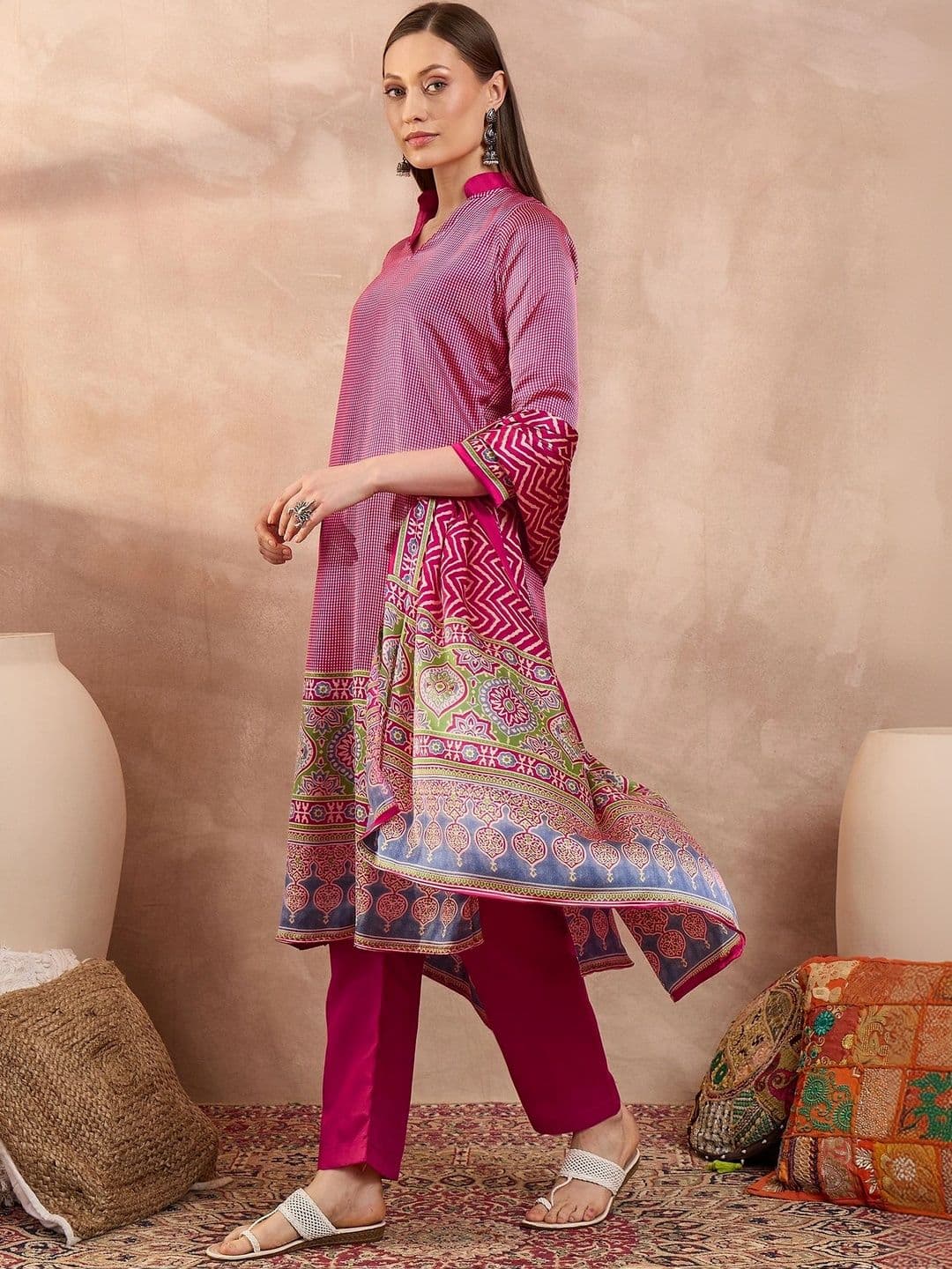 ZYVIRA Satin Unstitched Dress Material thumbnail 6