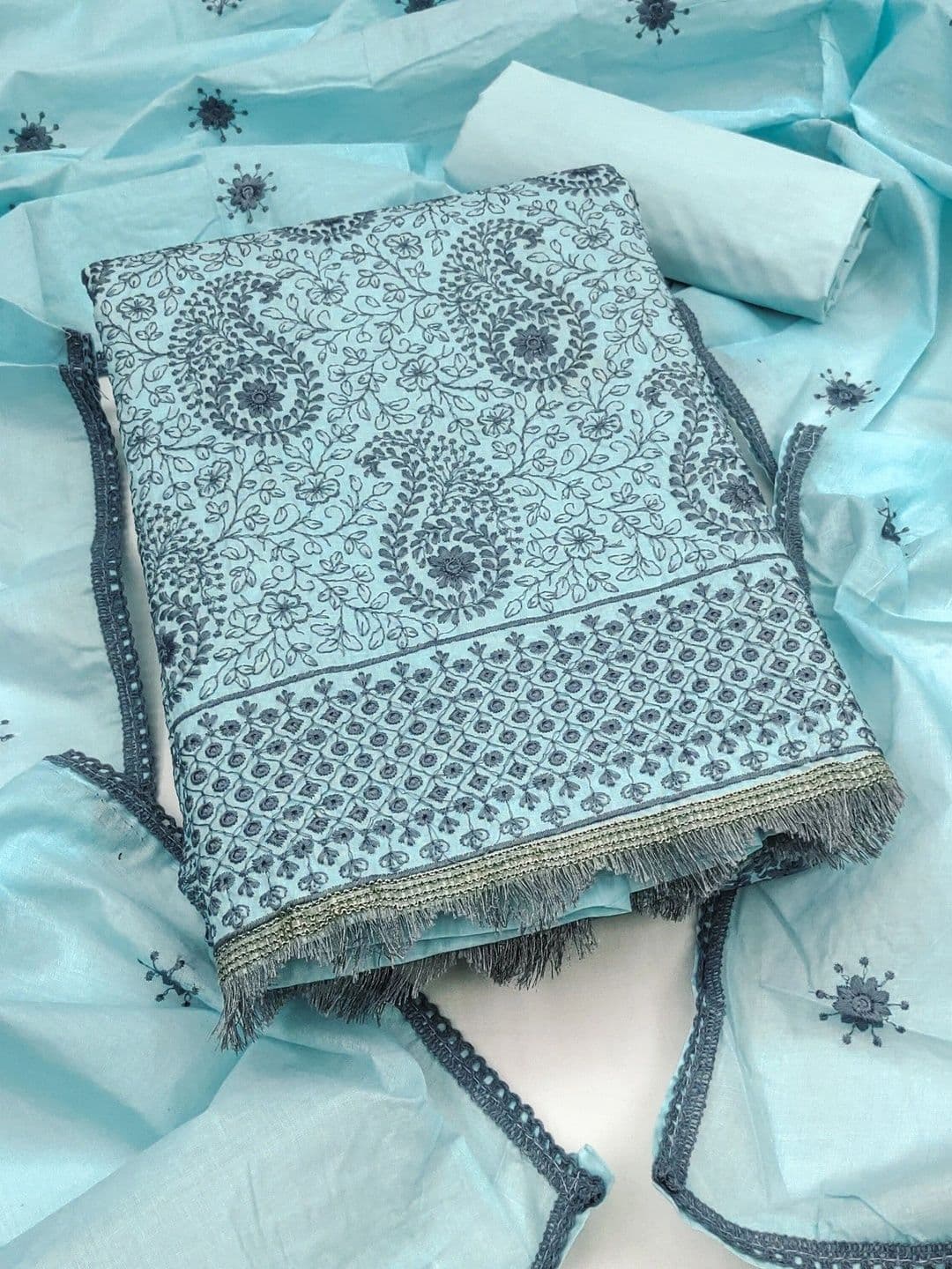 Dhaaga Ghar Embroidered Unstitched Dress Material - view 1