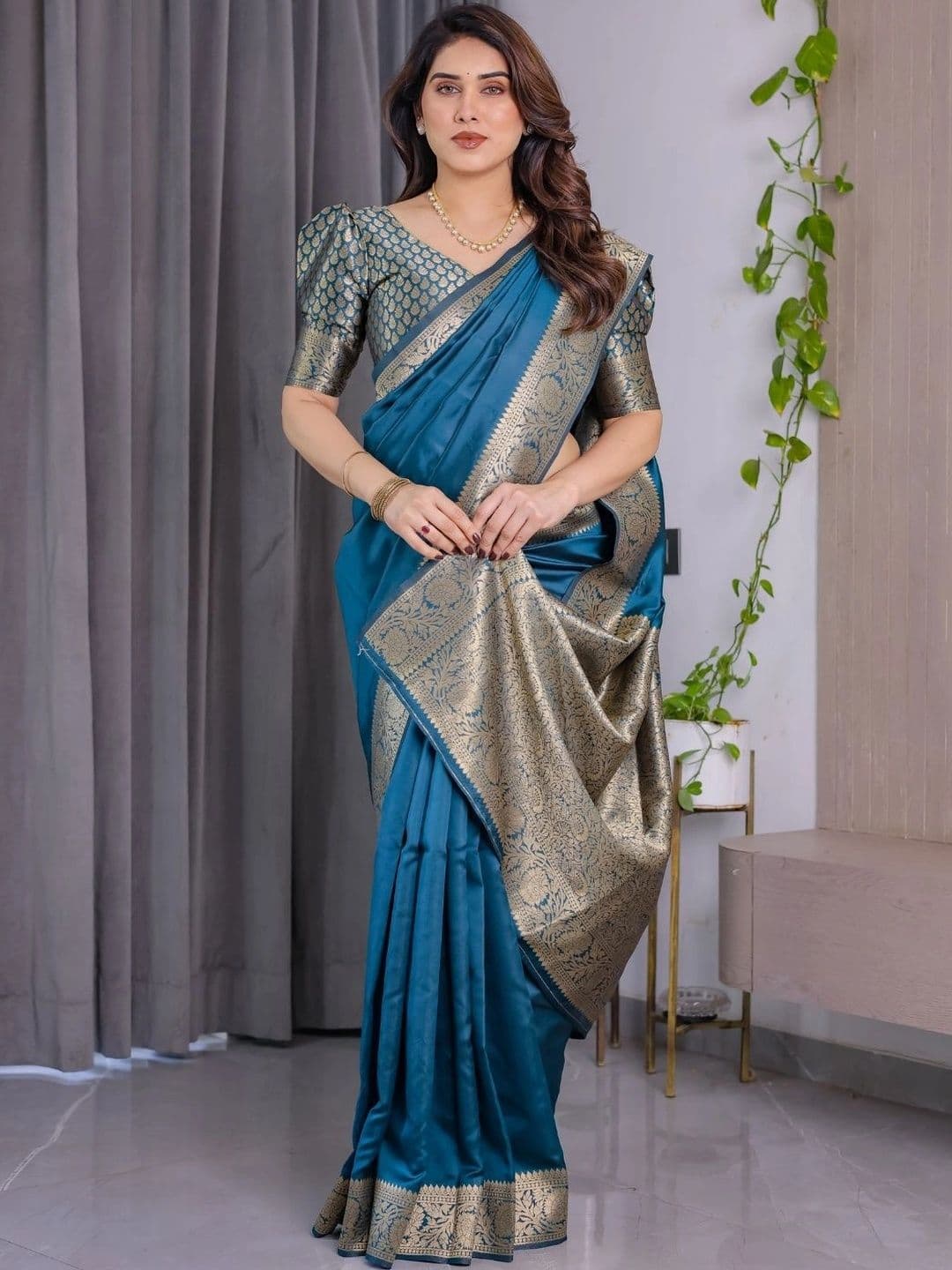 Mitera Woven Design Zari Silk Blend Designer Saree - view 1