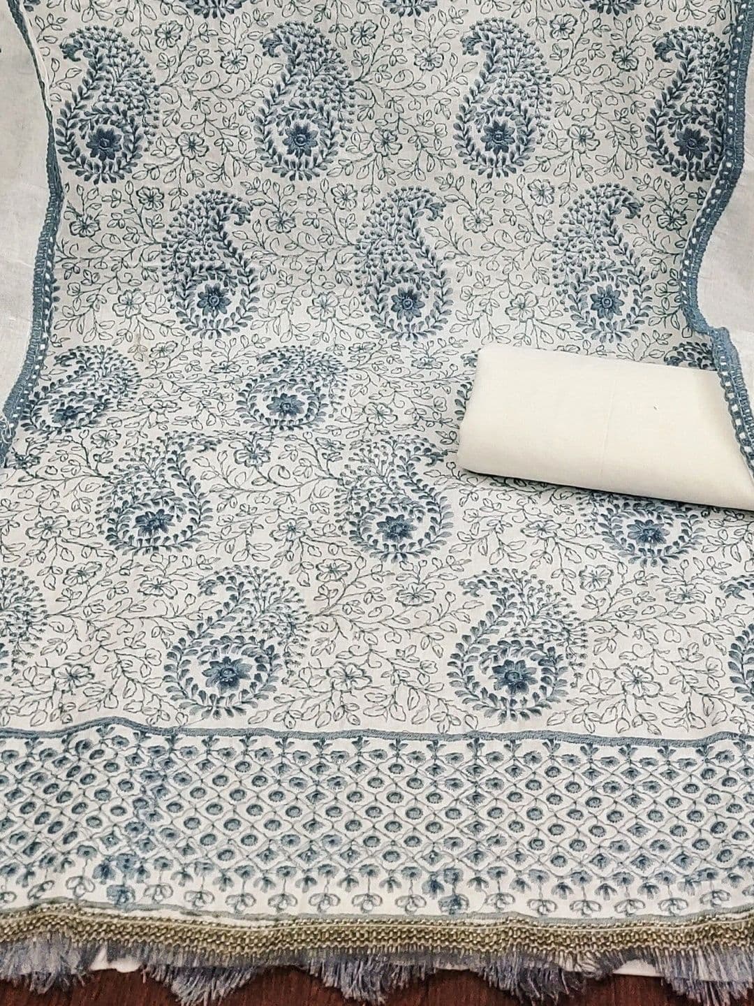 Dhaaga Ghar Embroidered Unstitched Dress Material thumbnail 2