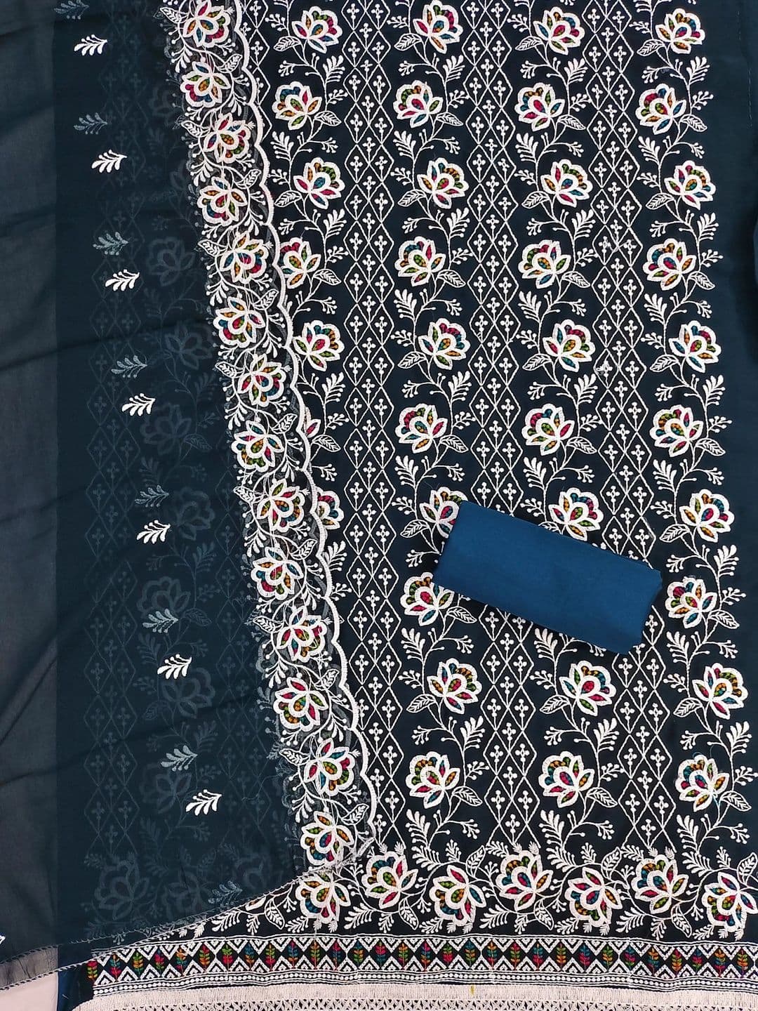 Dhaaga Ghar Embroidered Unstitched Dress Material thumbnail 3