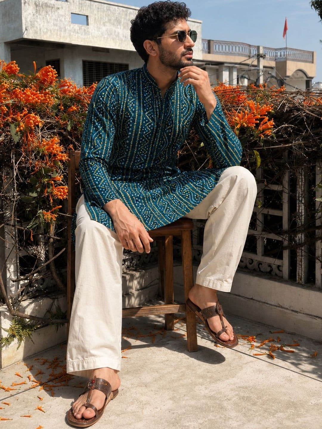 Anouk Men Ethnic Motifs Printed Indie Prints Kurta thumbnail 2