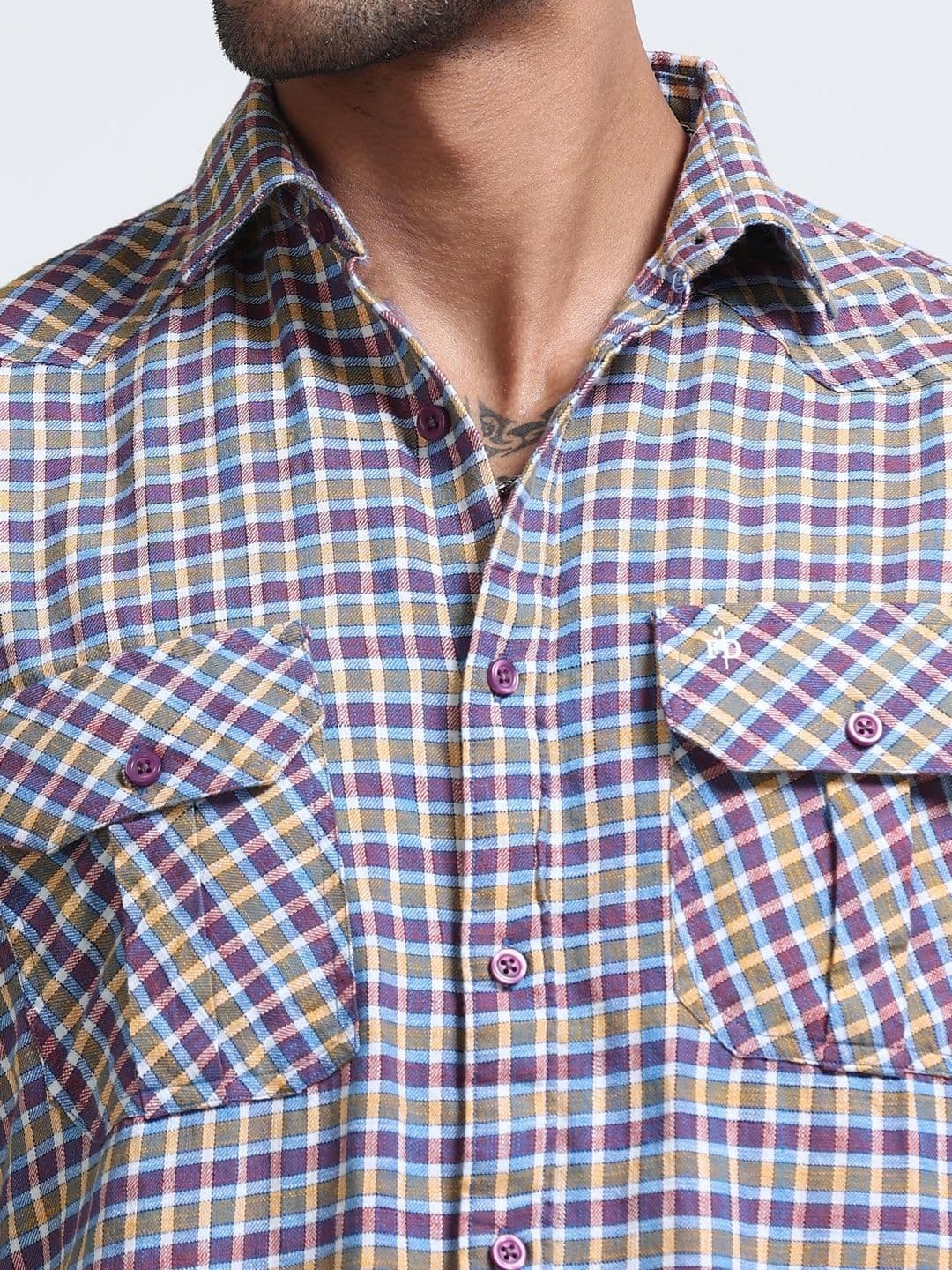FashionDistrict Men Comfort Sheer Checked Casual Shirt thumbnail 6