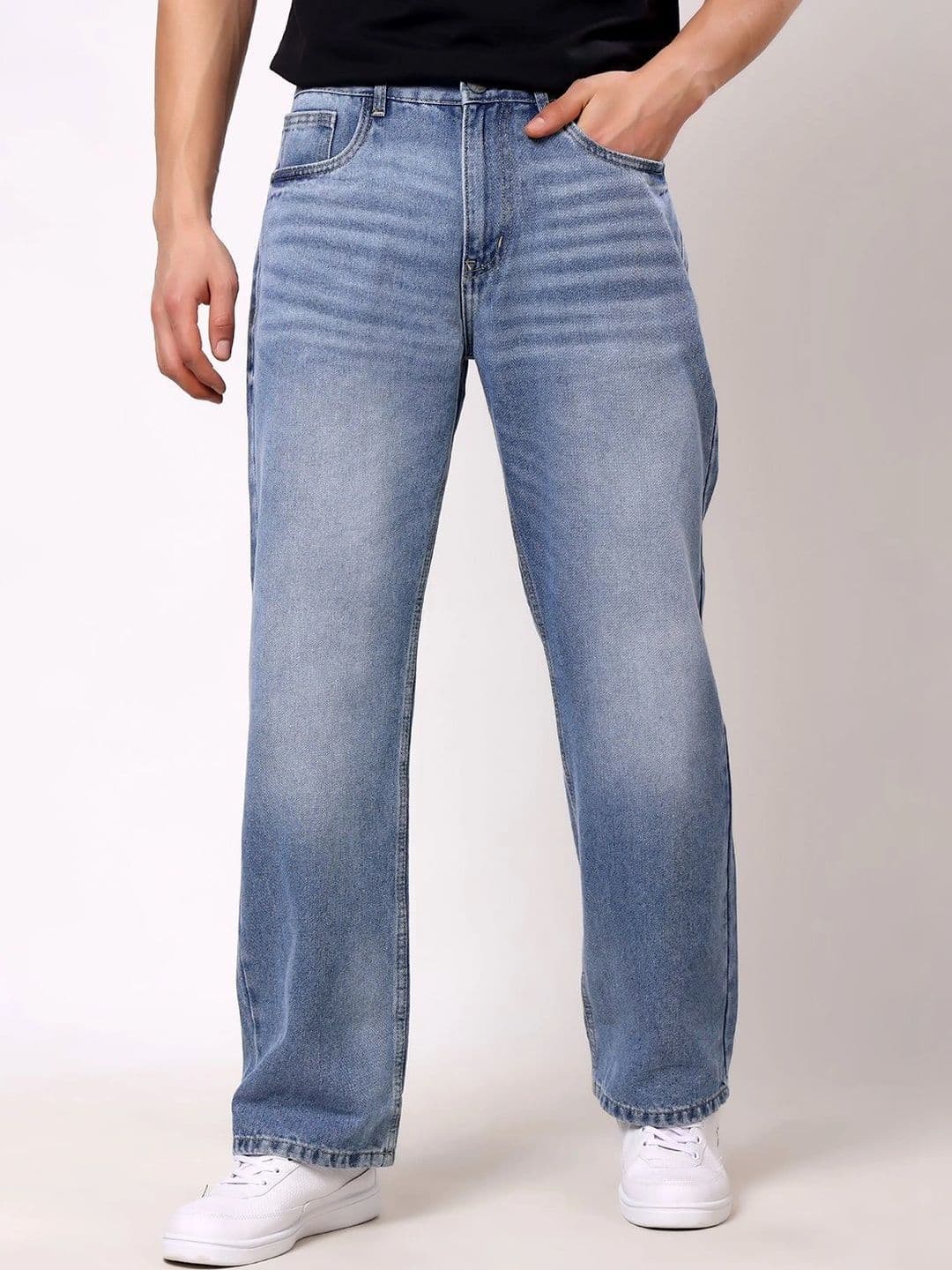 Stylox Men's Baggy Fit Non-Stretchable Mid-Rise Jeans - view 1