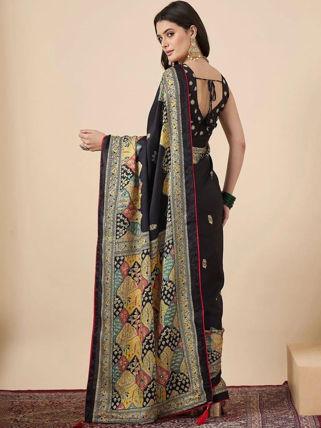 Sangria Ethnic Motifs Embroidered Poly Georgette Designer Saree thumbnail 2