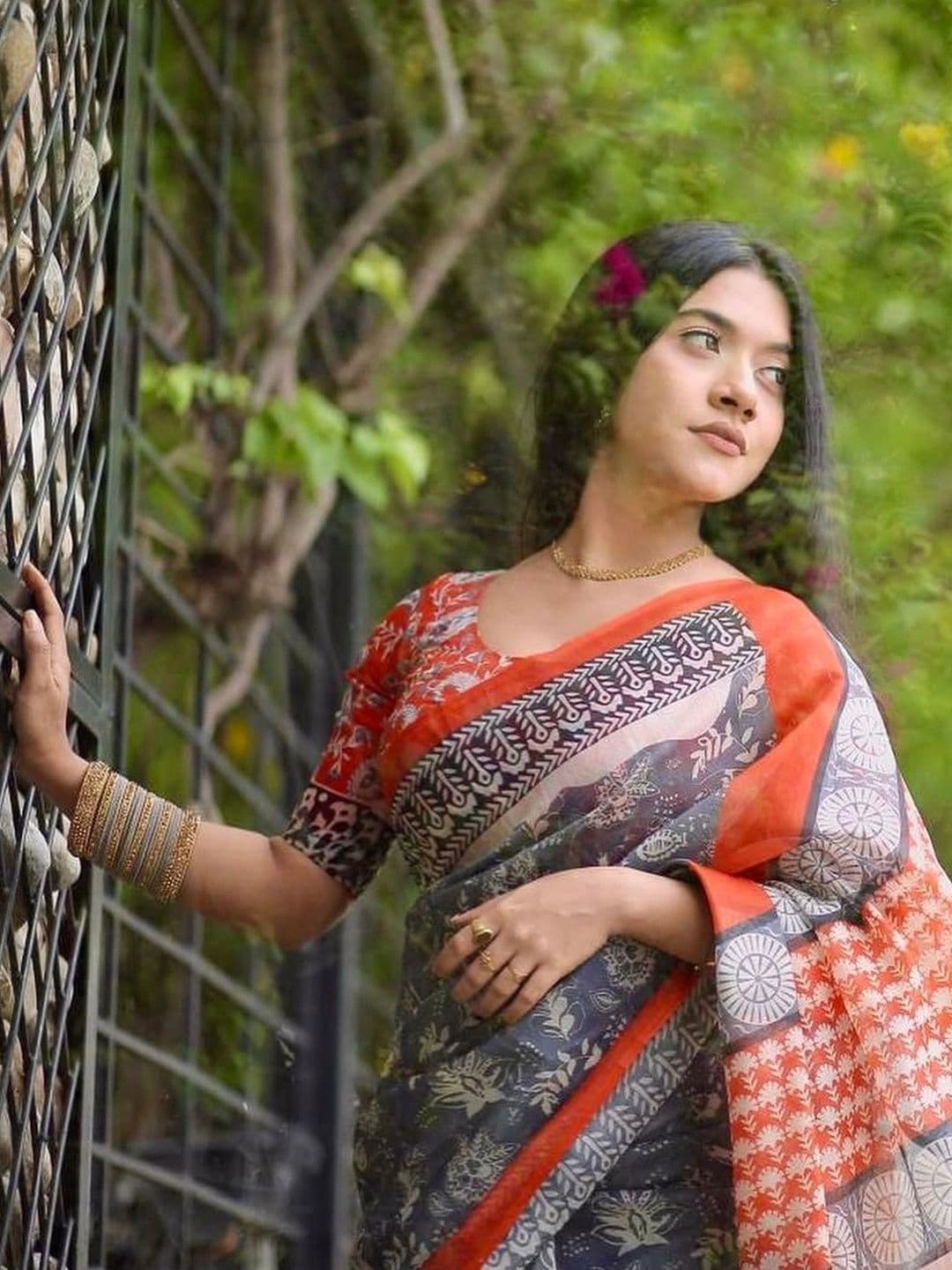 Moda Rapido Floral Pure Cotton Saree thumbnail 6