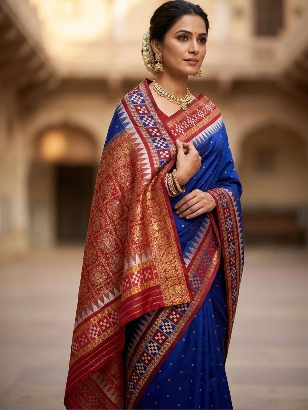 Silk Loomluxe Woven Design Zari Art Silk Sambalpuri Saree thumbnail 4