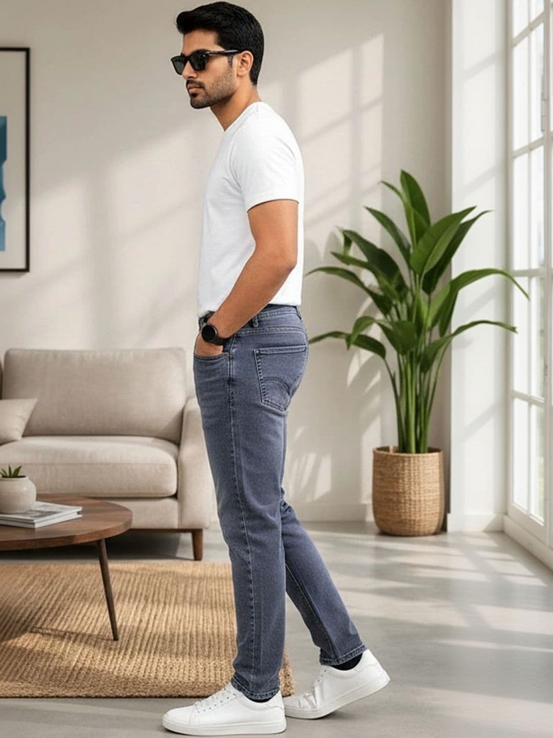 Global Jeans Men Regular Fit Mid-Rise Jeans thumbnail 4