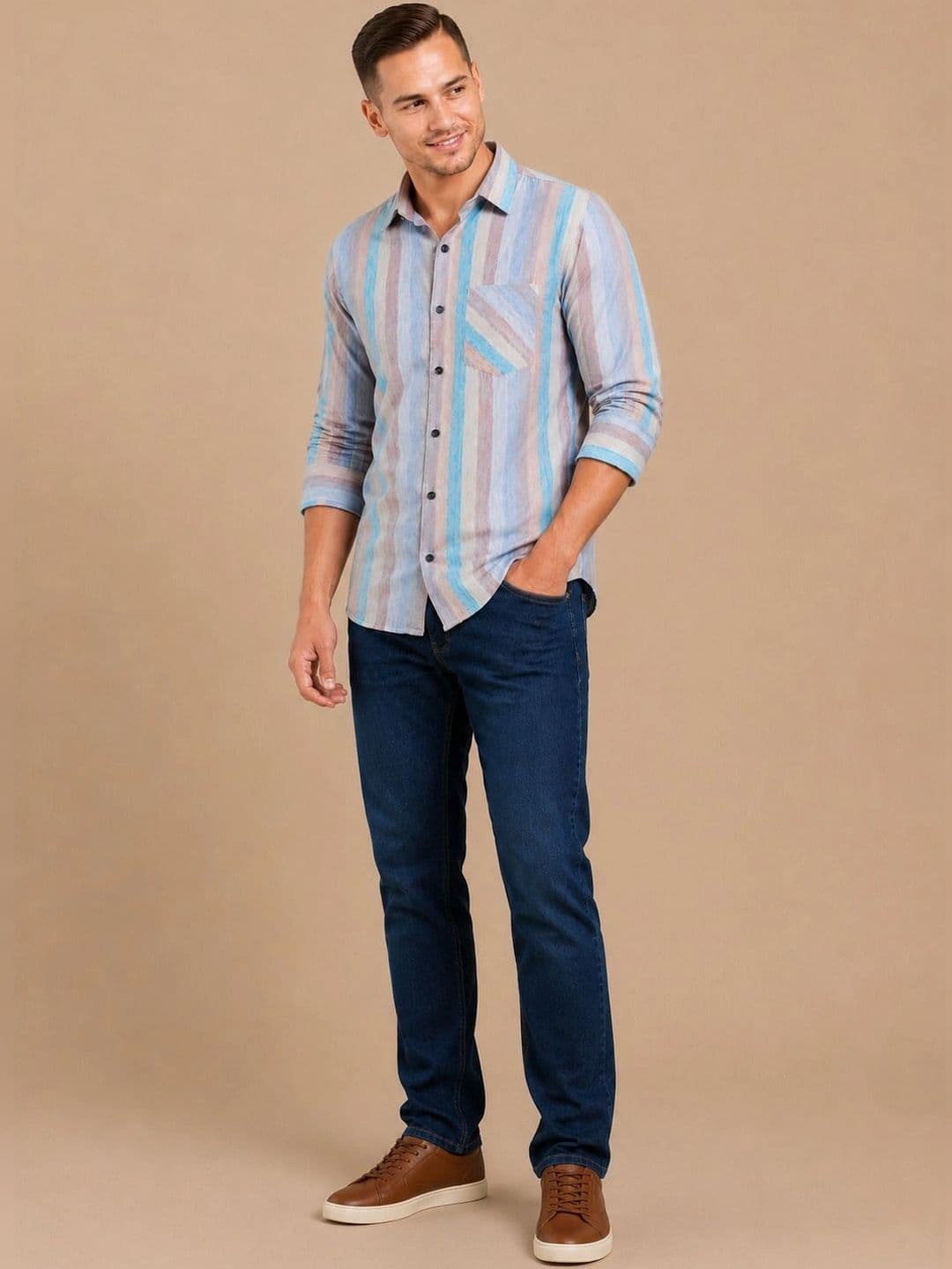 Mast & Harbour Men Comfort Multi Stripes Striped Casual Shirt - view 1
