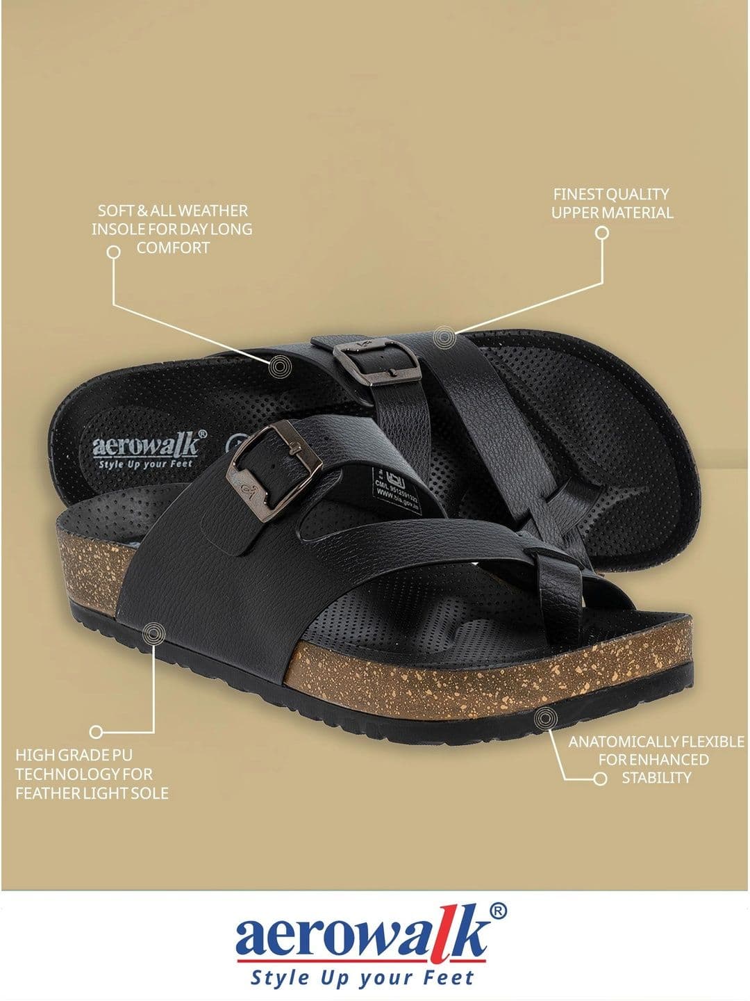 Aerowalk Men Comfort Sandals thumbnail 3