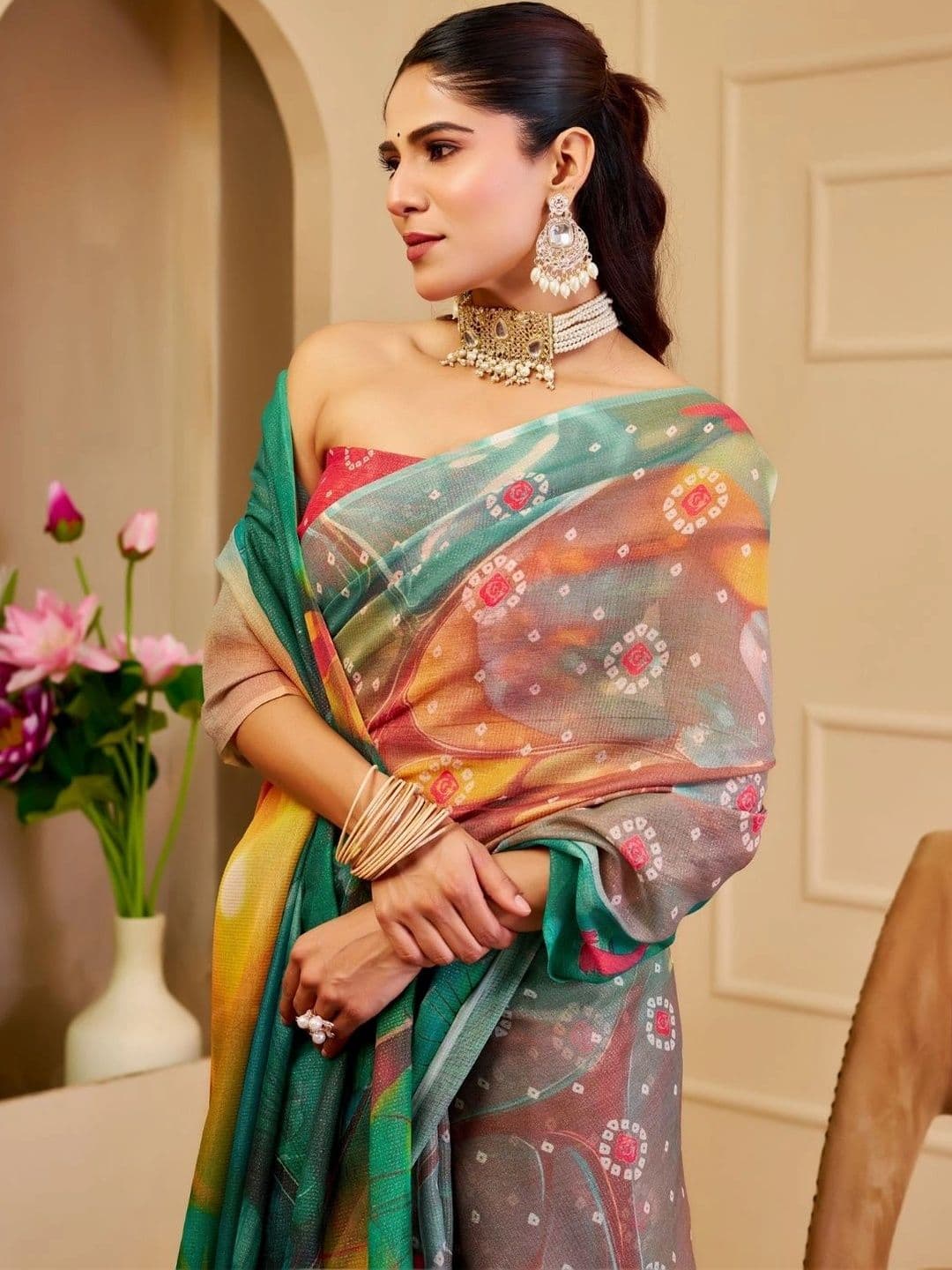 Mitera Tissue Designer Saree thumbnail 2