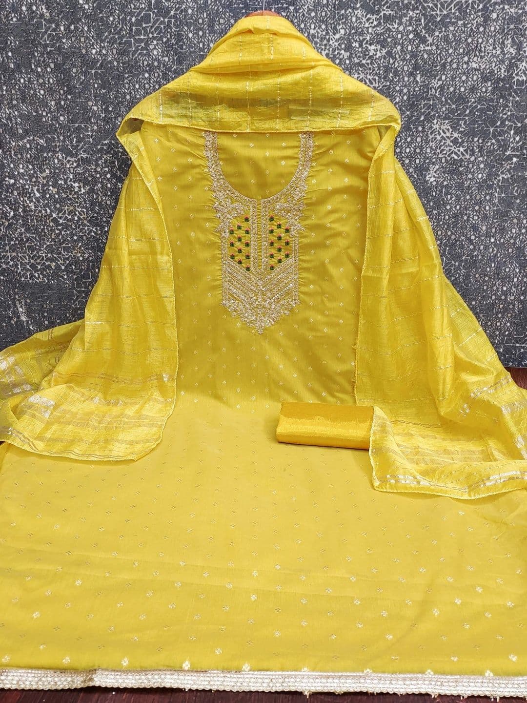 Dhaaga Ghar Embroidered Unstitched Dress Material thumbnail 4