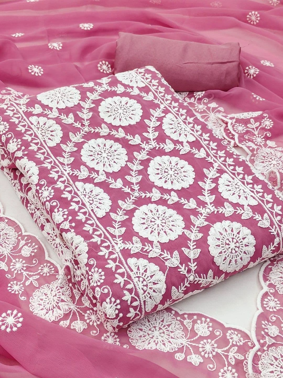 Dhaaga Ghar Embroidered Unstitched Dress Material - view 1