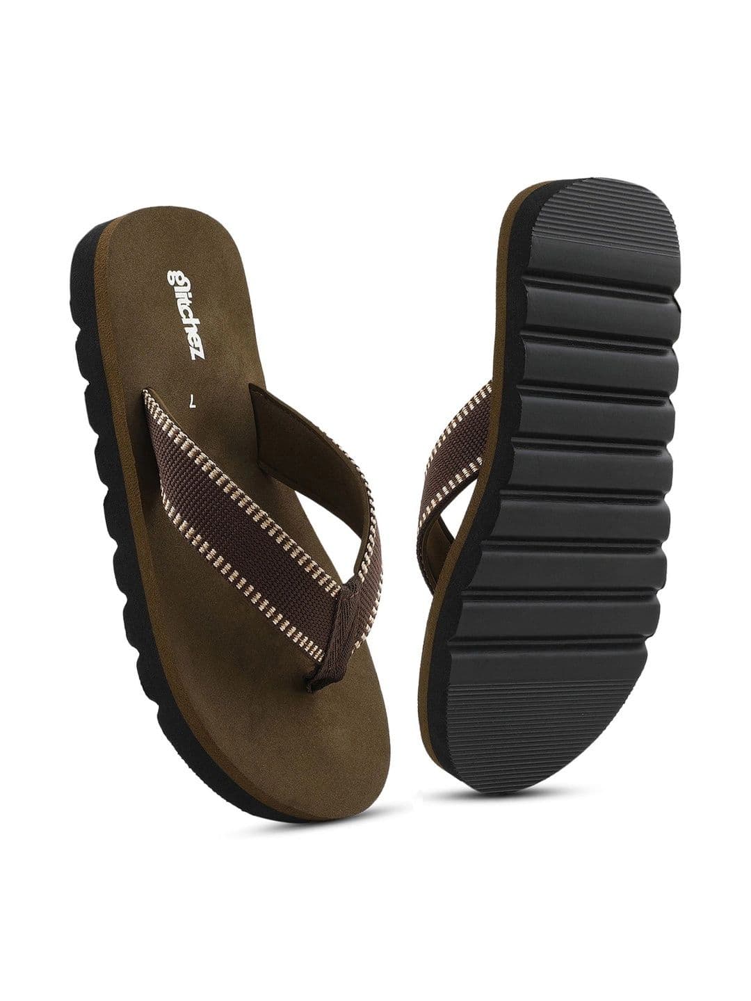 glitchez Men Striped Rubber Thong Flip-Flops thumbnail 5