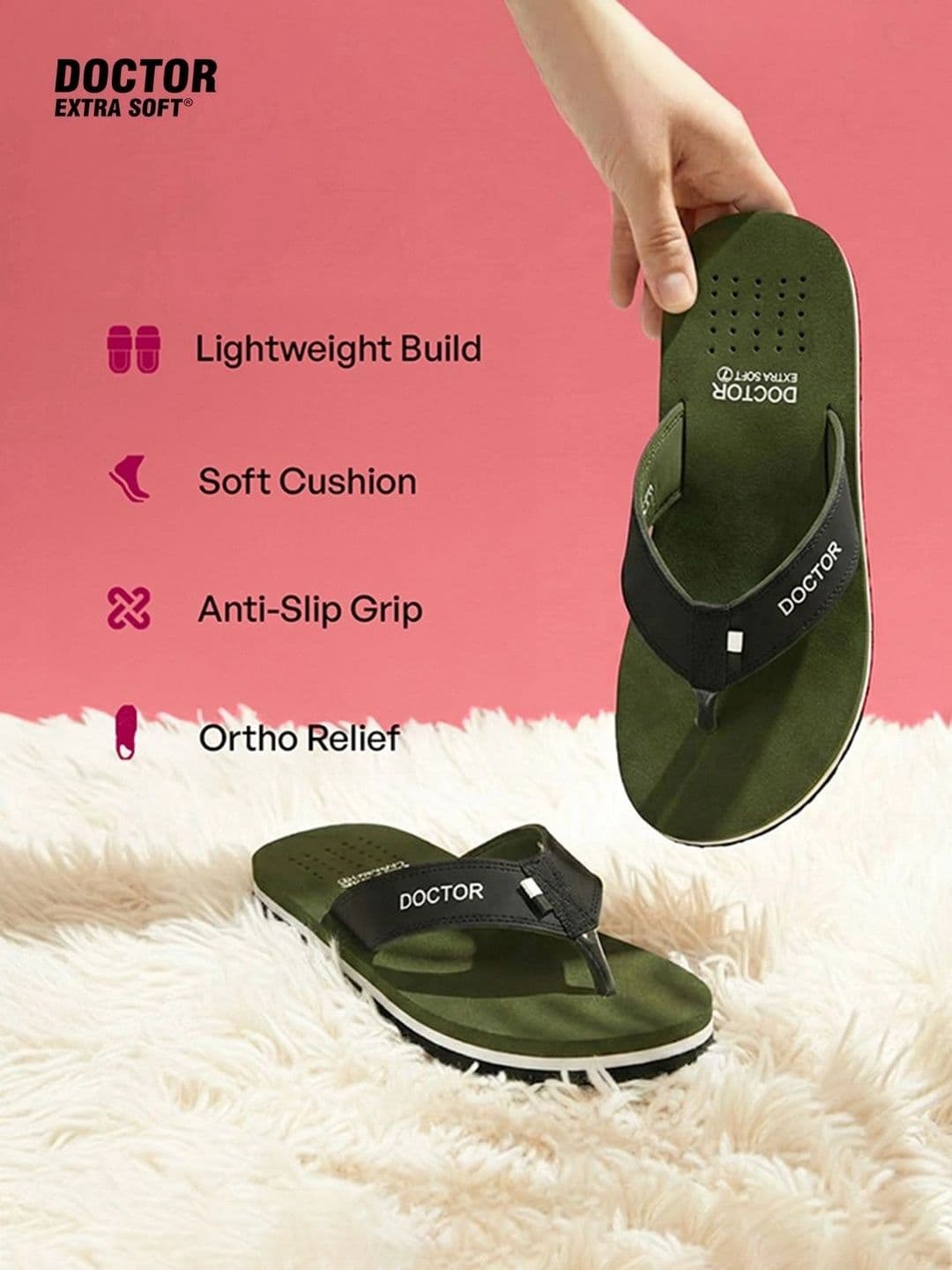 DOCTOR EXTRA SOFT Men Orthopedic Non-Slip Thong Flip-Flops thumbnail 6