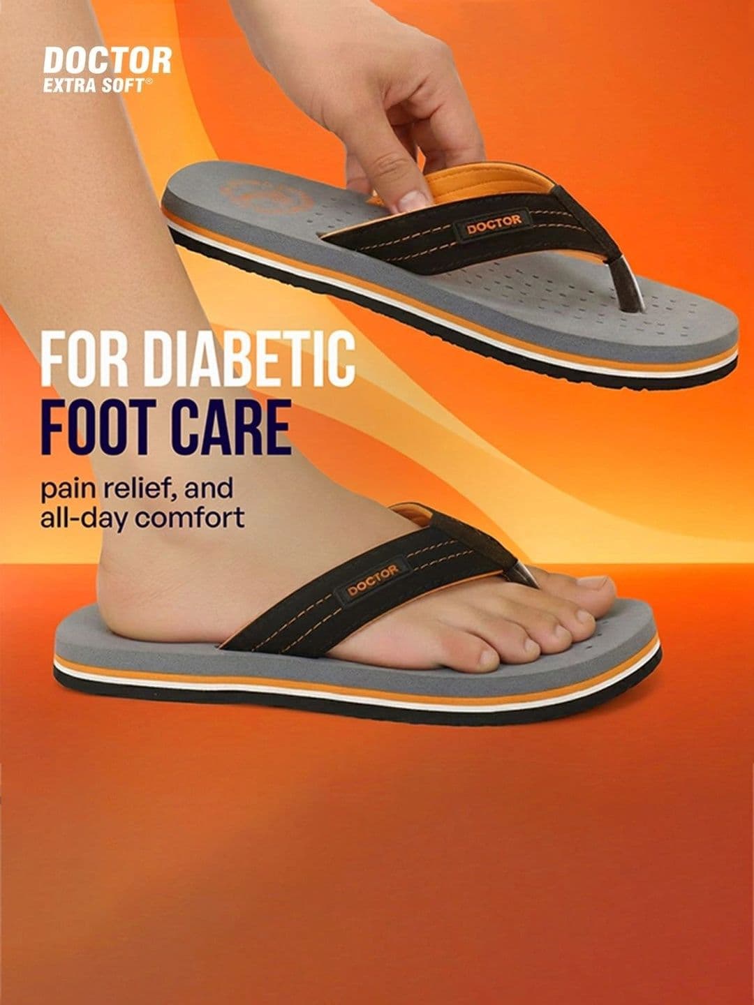 DOCTOR EXTRA SOFT Men Perforated Printed Thong Flip-Flops thumbnail 5