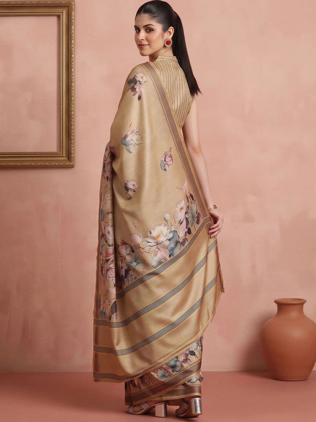 Sangria Floral Designer Saree thumbnail 3