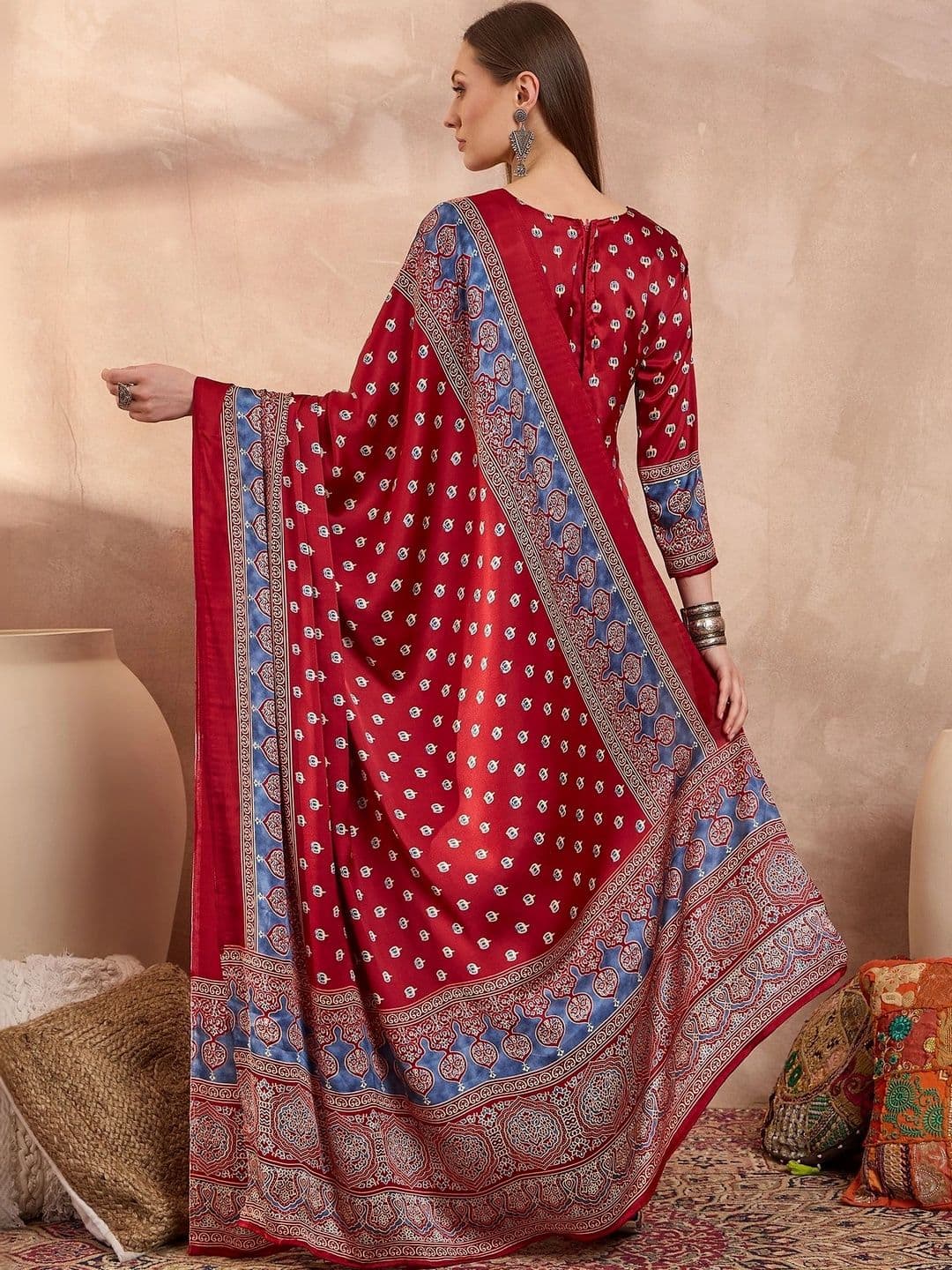 ZYVIRA Satin Unstitched Dress Material thumbnail 5