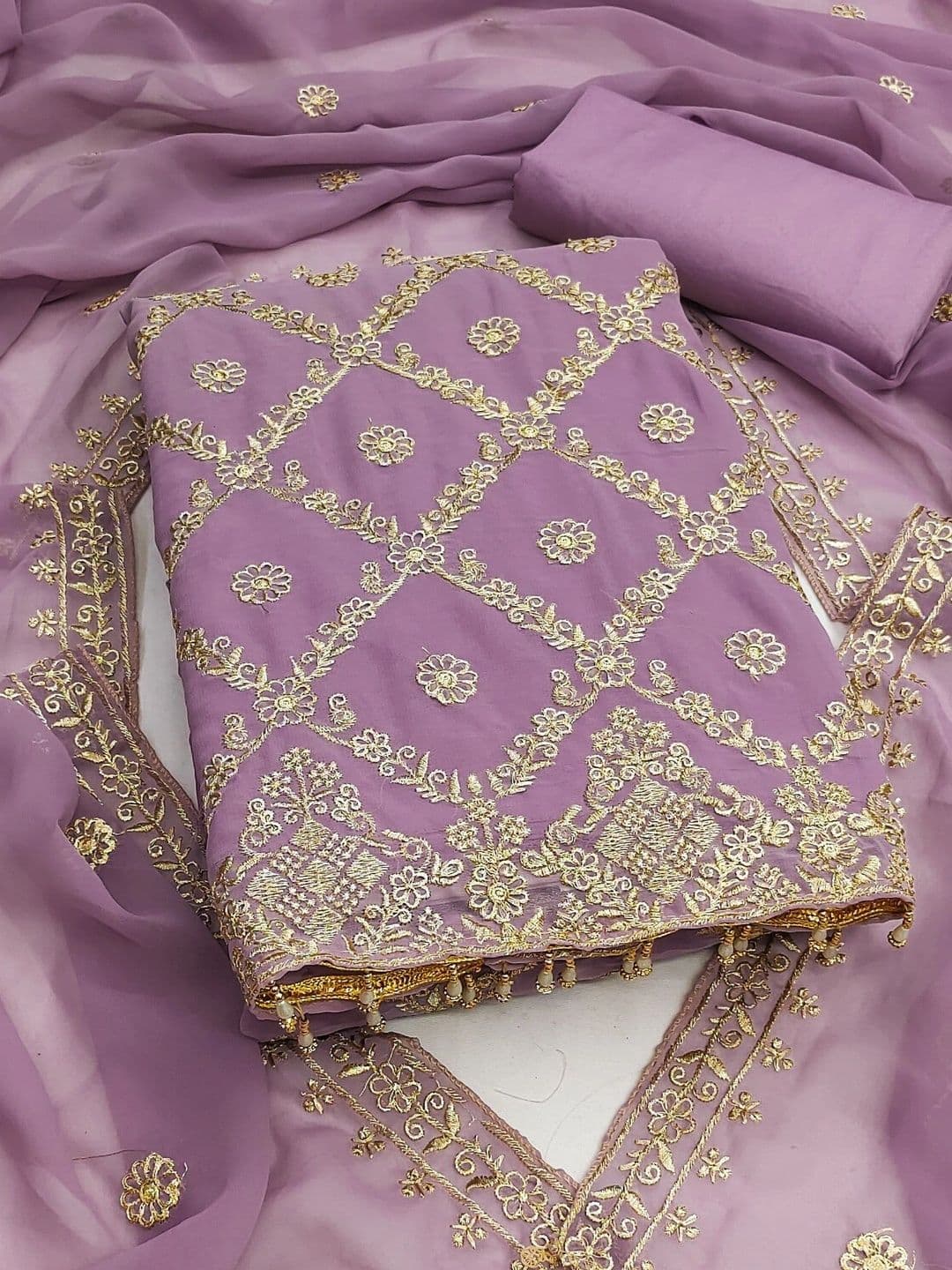Dhaaga Ghar Embroidered Unstitched Dress Material - view 1